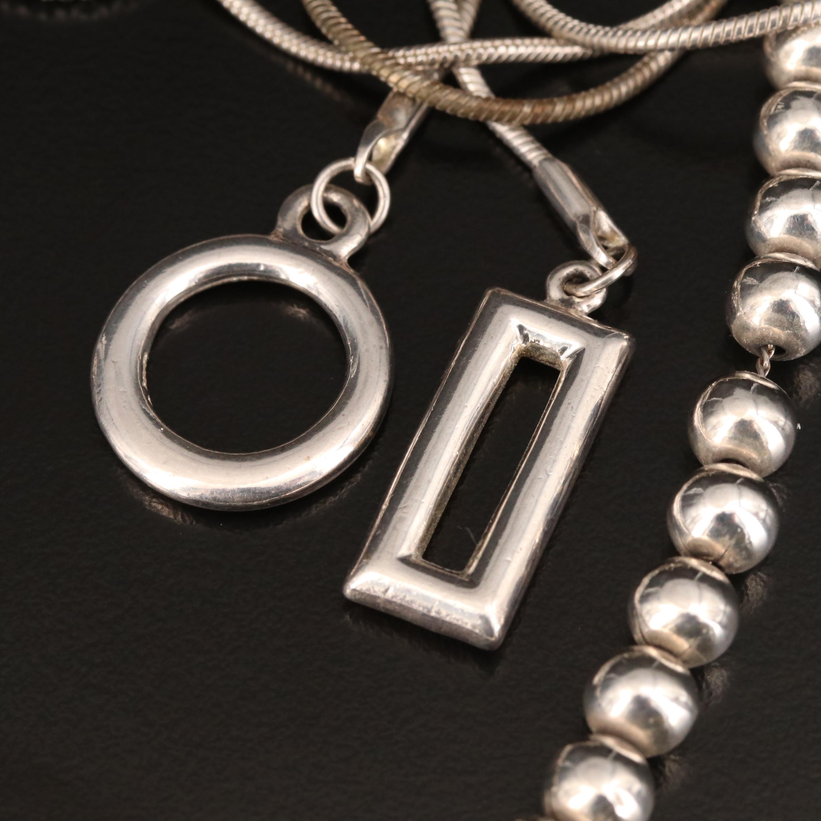 Sterling Double Sided Hamsa/Evil Eye, Lariat and Beaded Necklaces