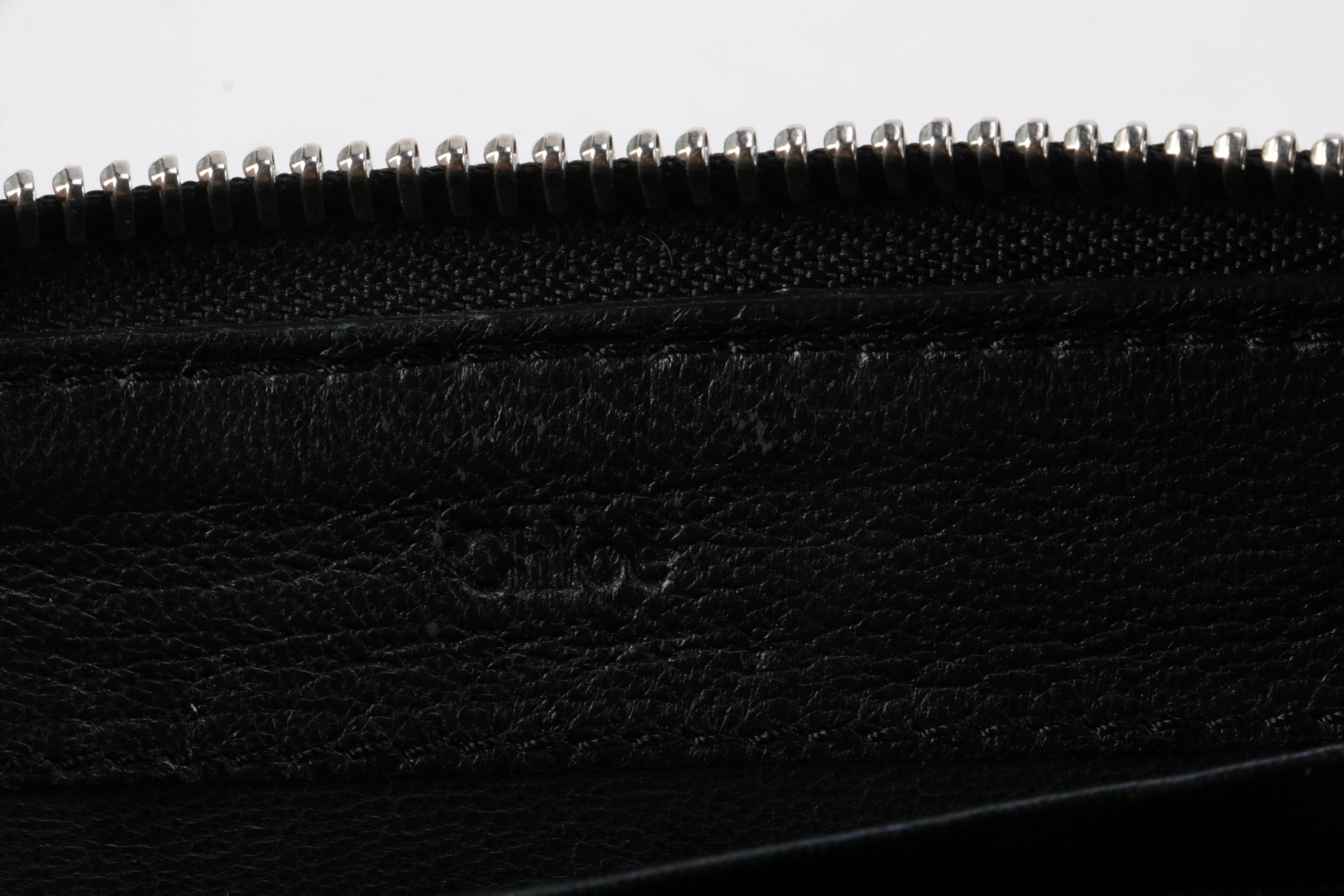 Chloé Black Leather Paddington Zip Around Wallet
