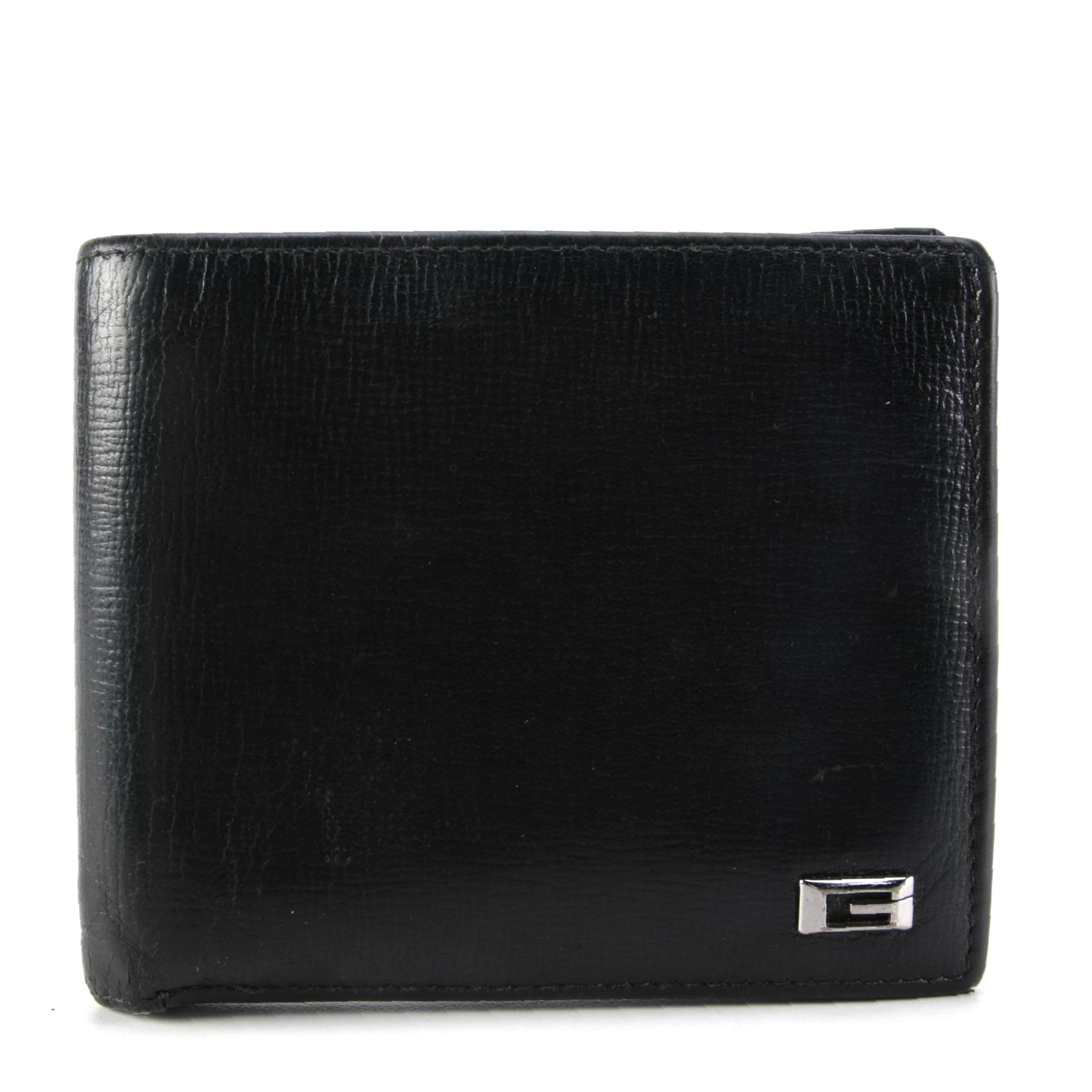 Gucci Black Leather Big G Folio Wallet