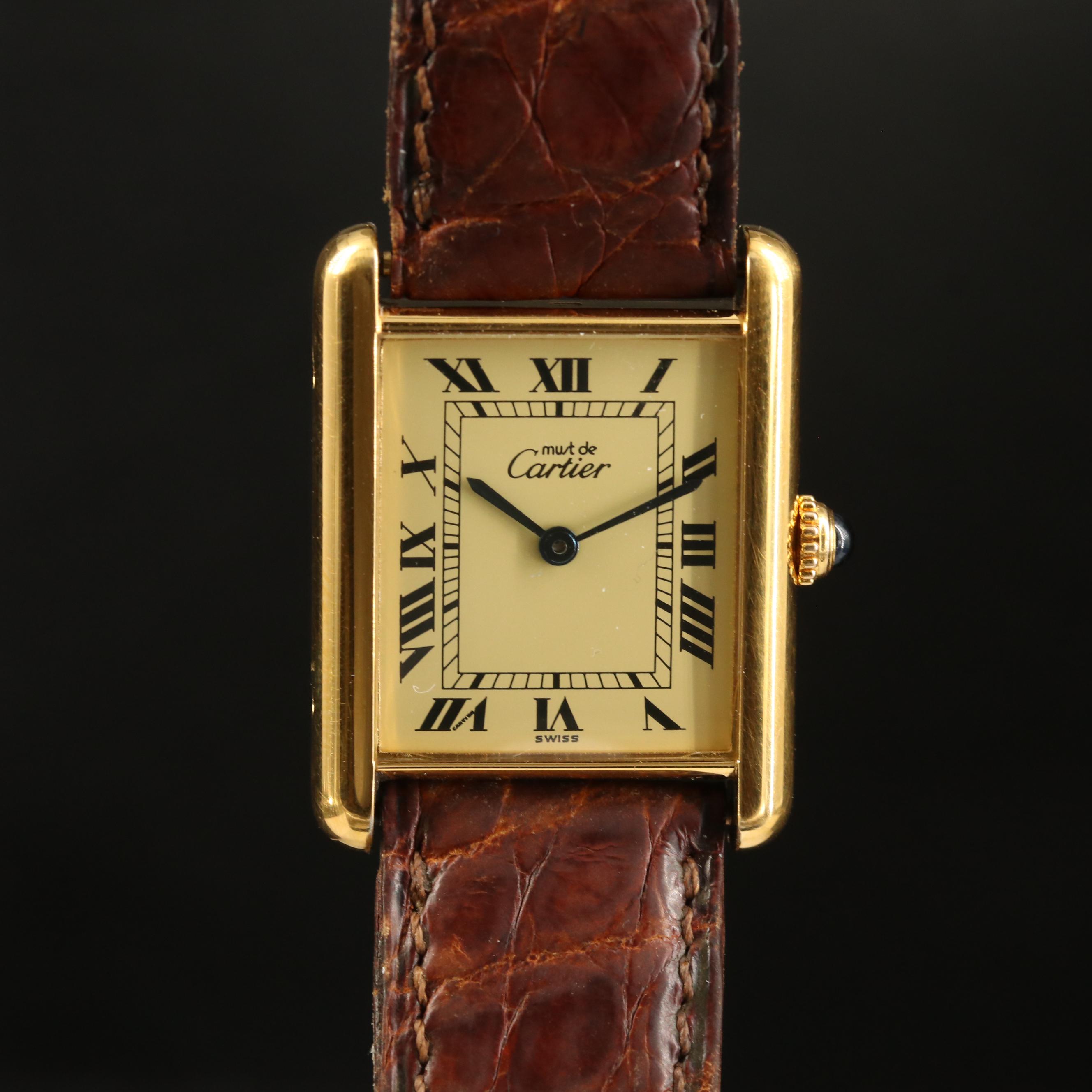 Vintage Cartier "Tank Vermeil"  Quartz Watch