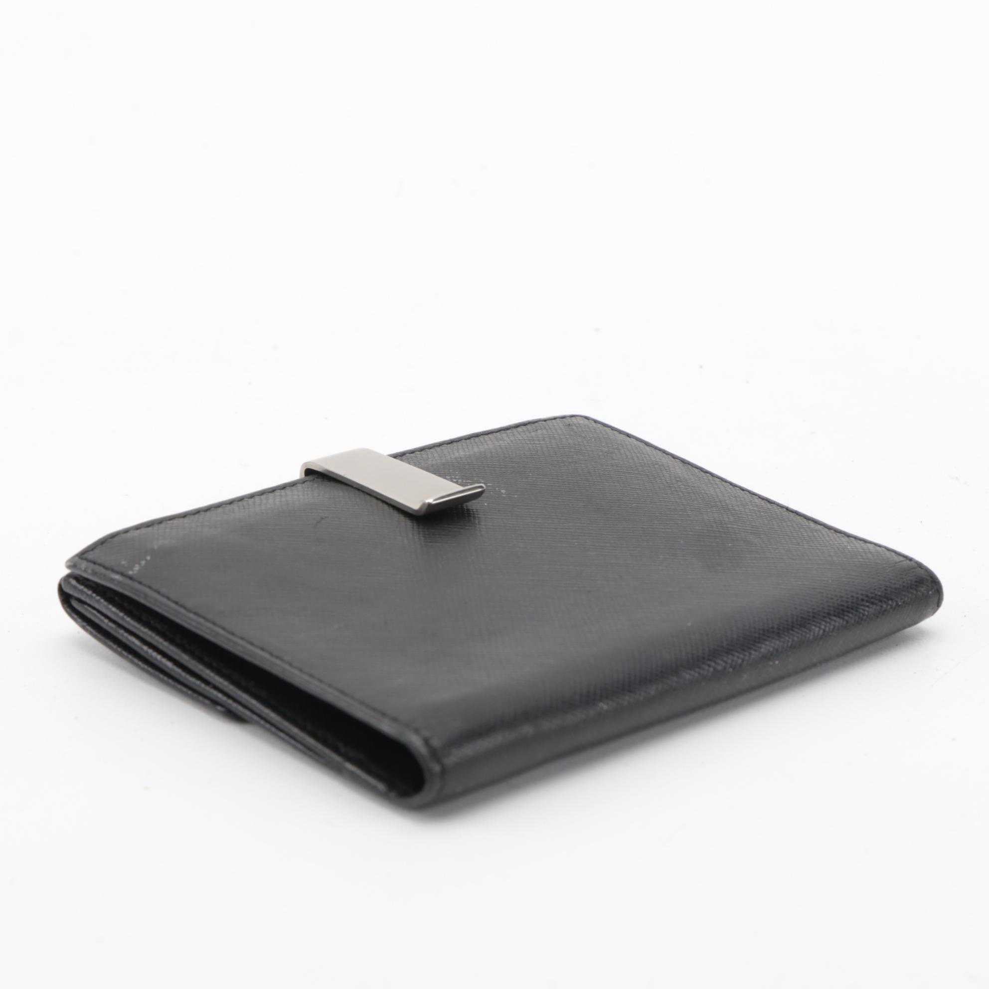 Prada Bifold Wallet in Black Saffiano Leather
