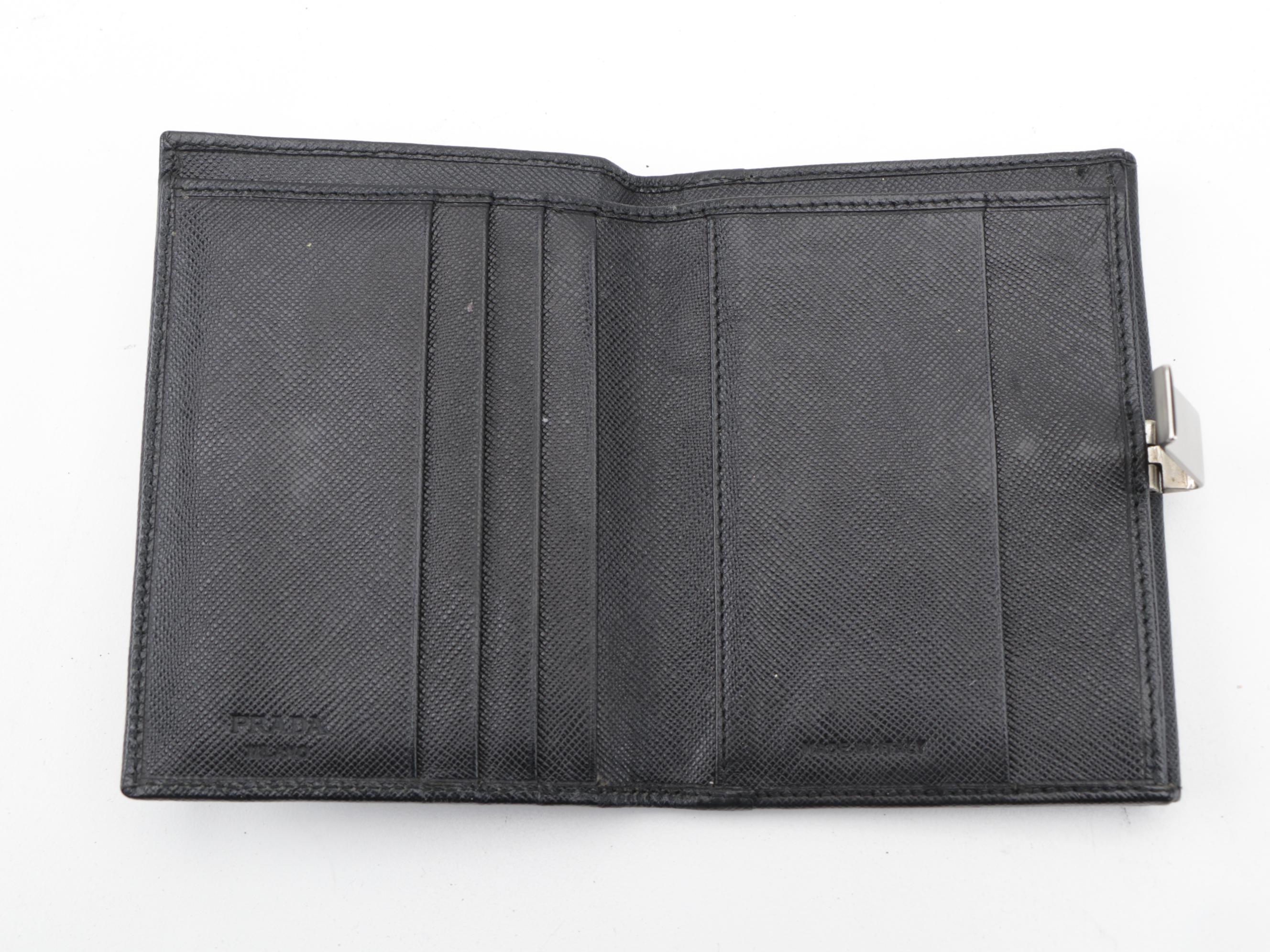 Prada Bifold Wallet in Black Saffiano Leather