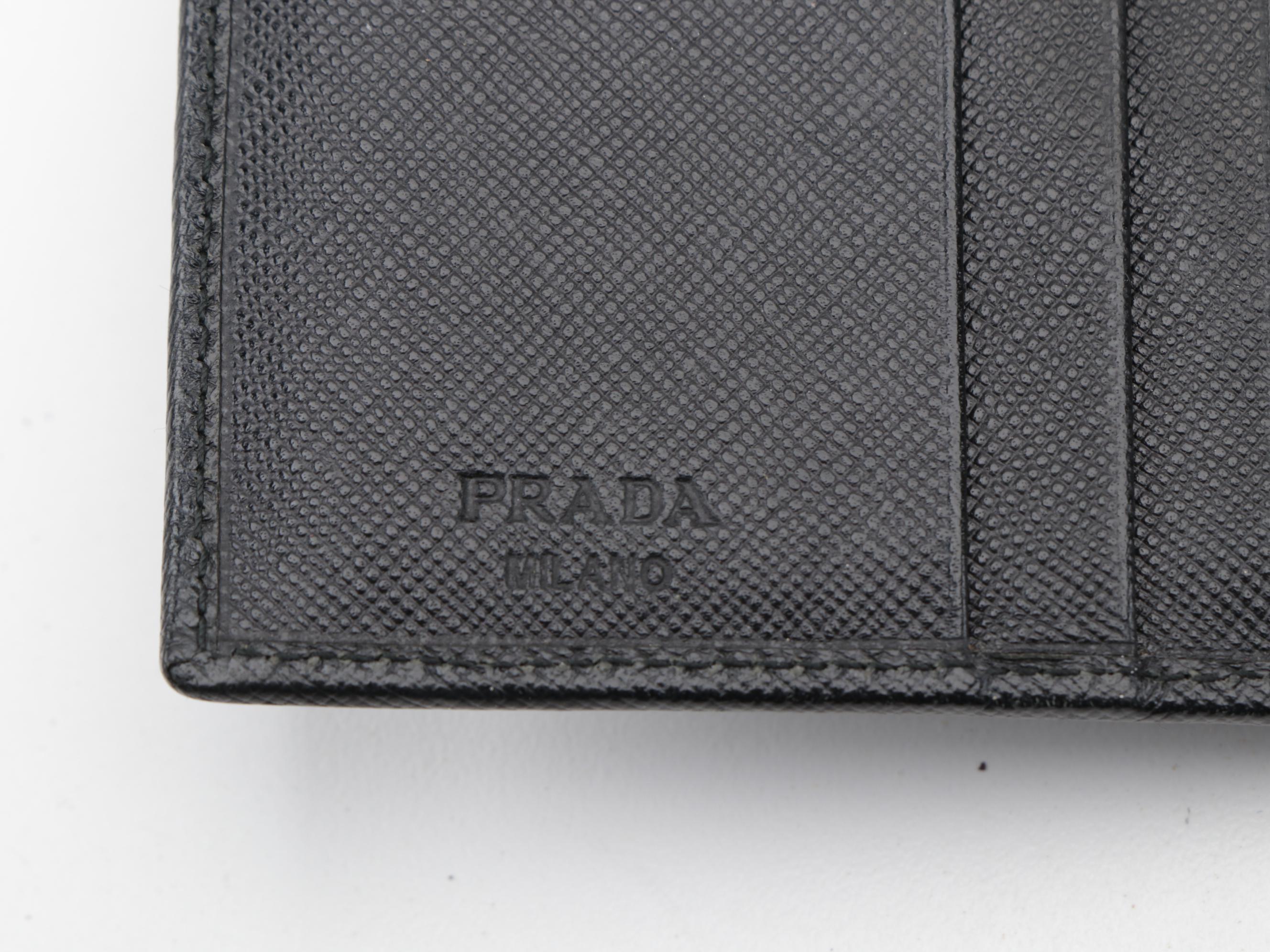 Prada Bifold Wallet in Black Saffiano Leather