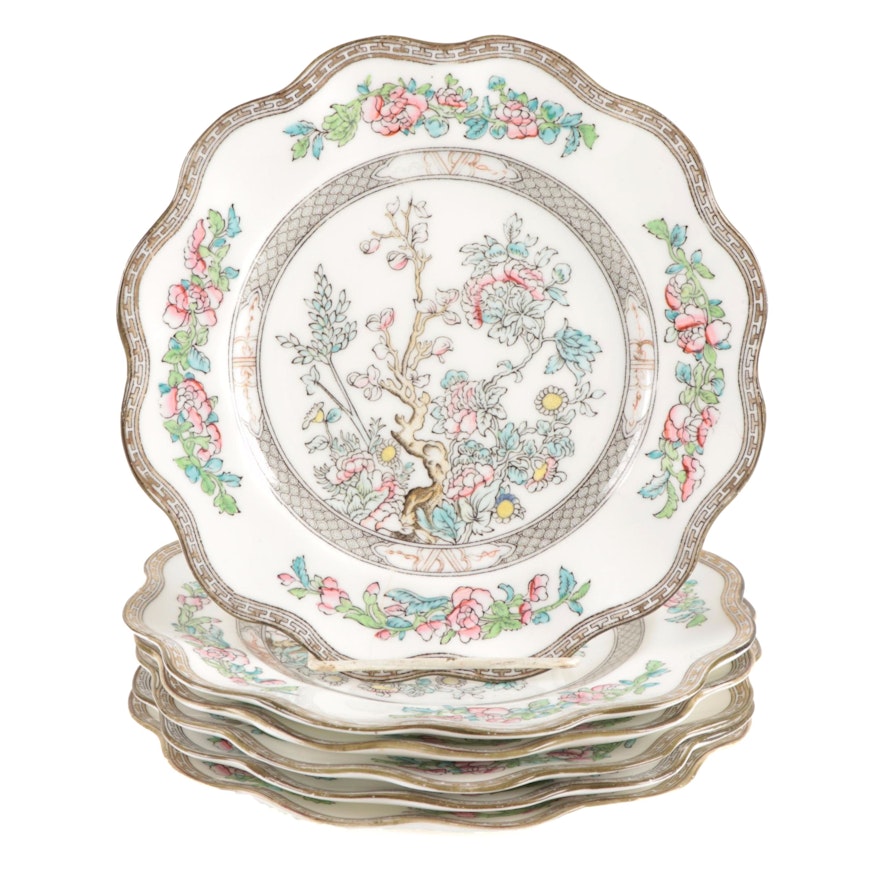 Coalport "Indian Tree" Bone China Luncheon Plates, Late 19th/Early 20th Century