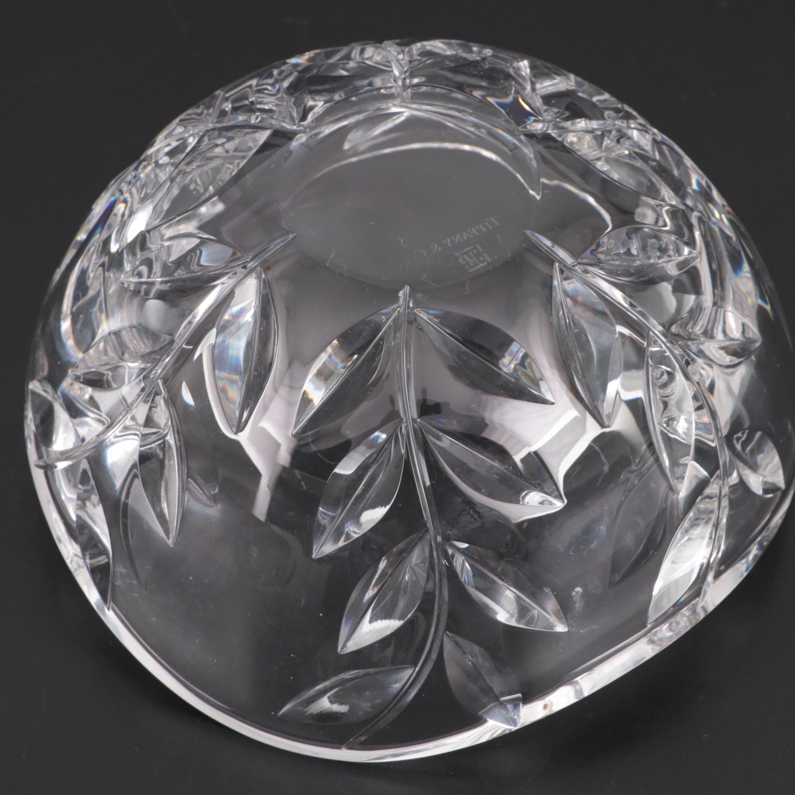 Tiffany & Co. "Floral Vine" and Other Tiffany Crystal Bowl