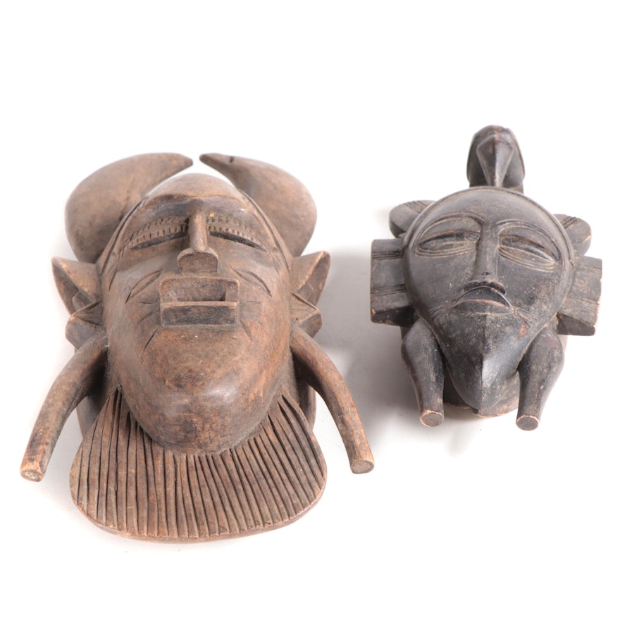 Senufo Style Wooden Masks, West Africa