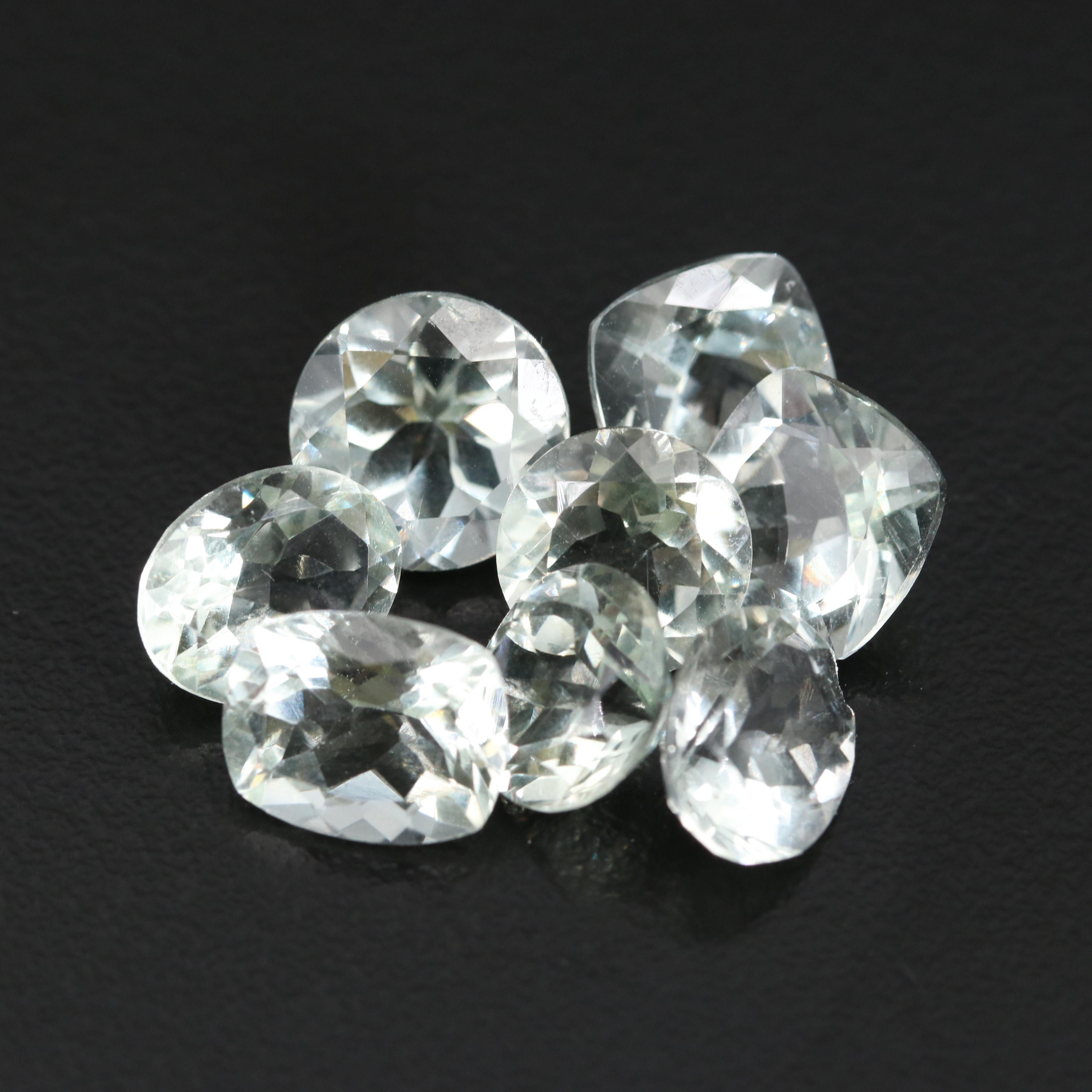 Loose 21.75 CTW Mixed Faceted Prasiolites