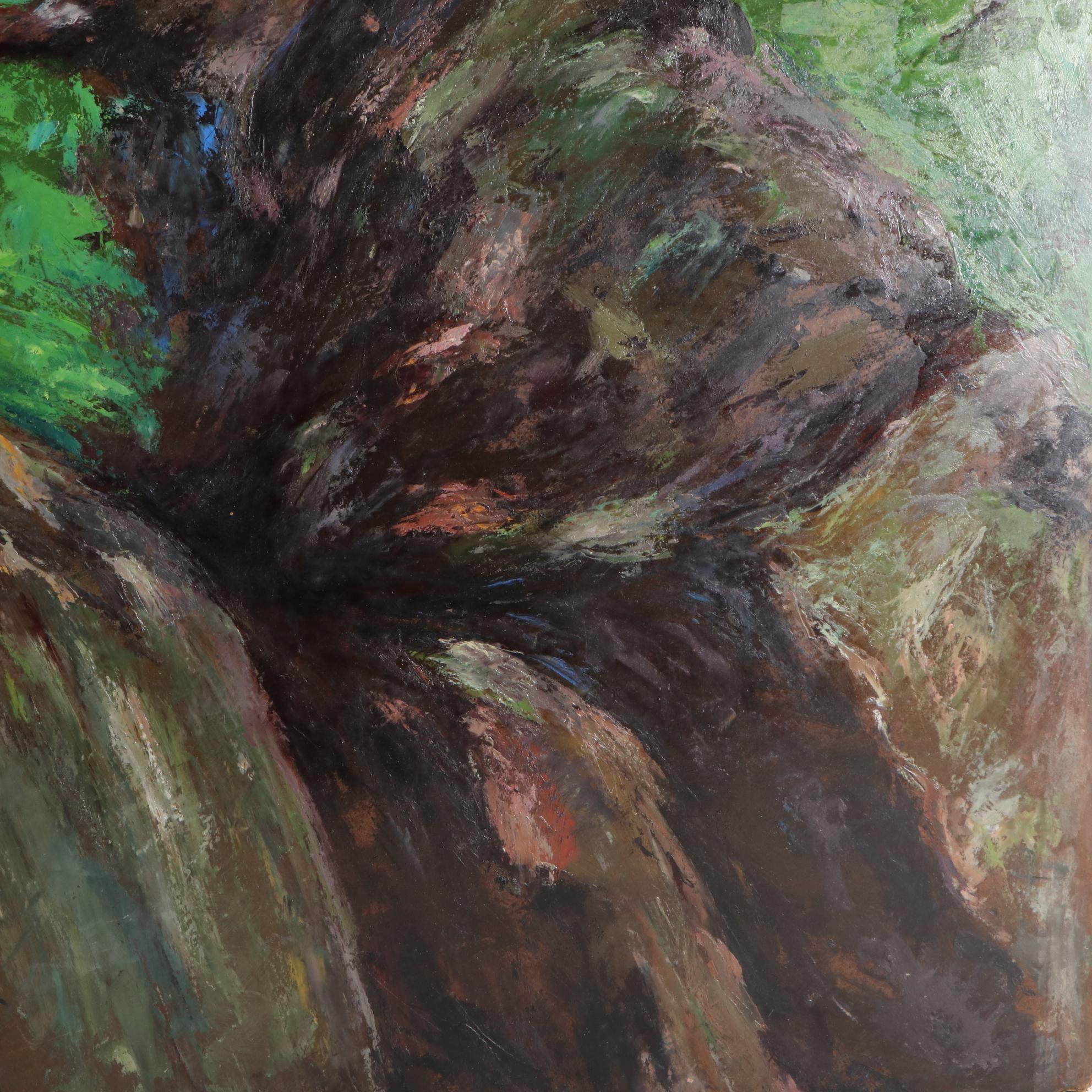 Impressionist Style Oil Painting "Genie's Cave, Wisc.", 1965