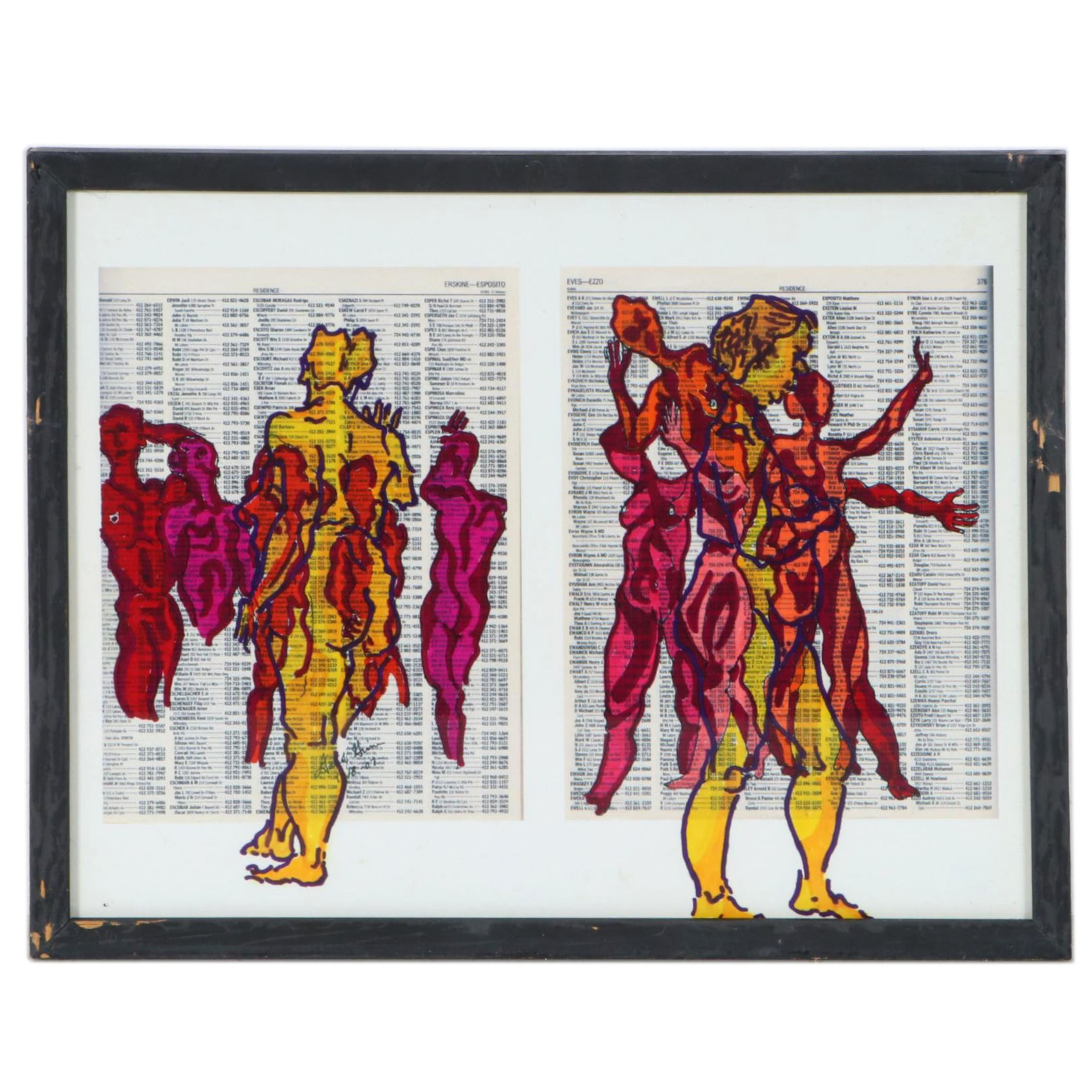 David Grim Marker Drawing of Life Model Figural Studies, 2007