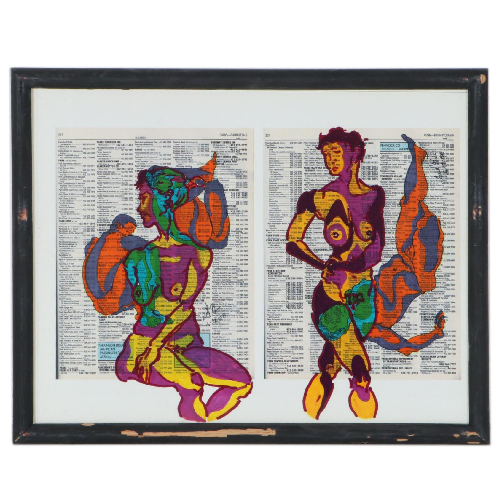 David Grim Marker Drawing of Nude Figural Studies, 2008