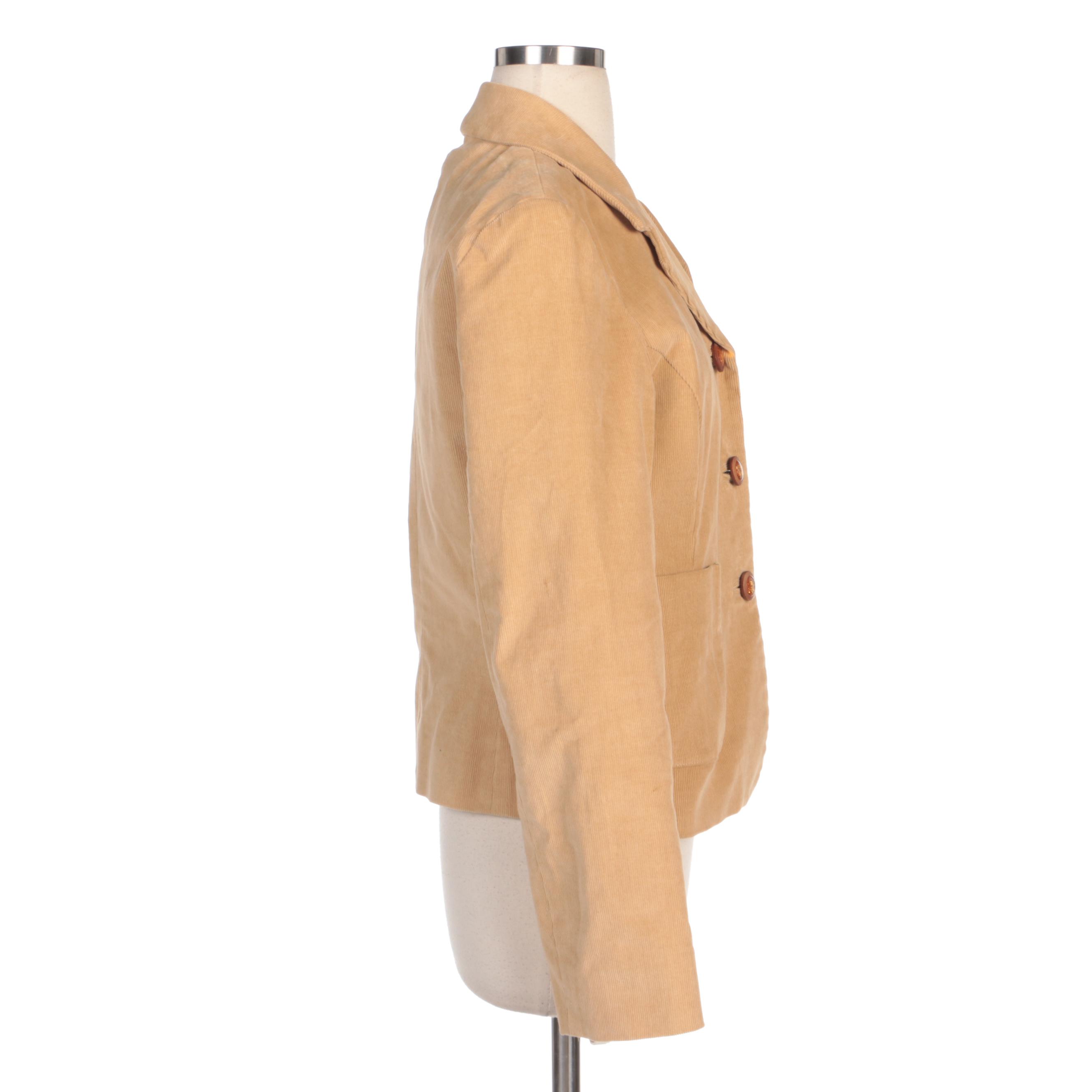Tory Burch Tan Corduroy Blazer Jacket