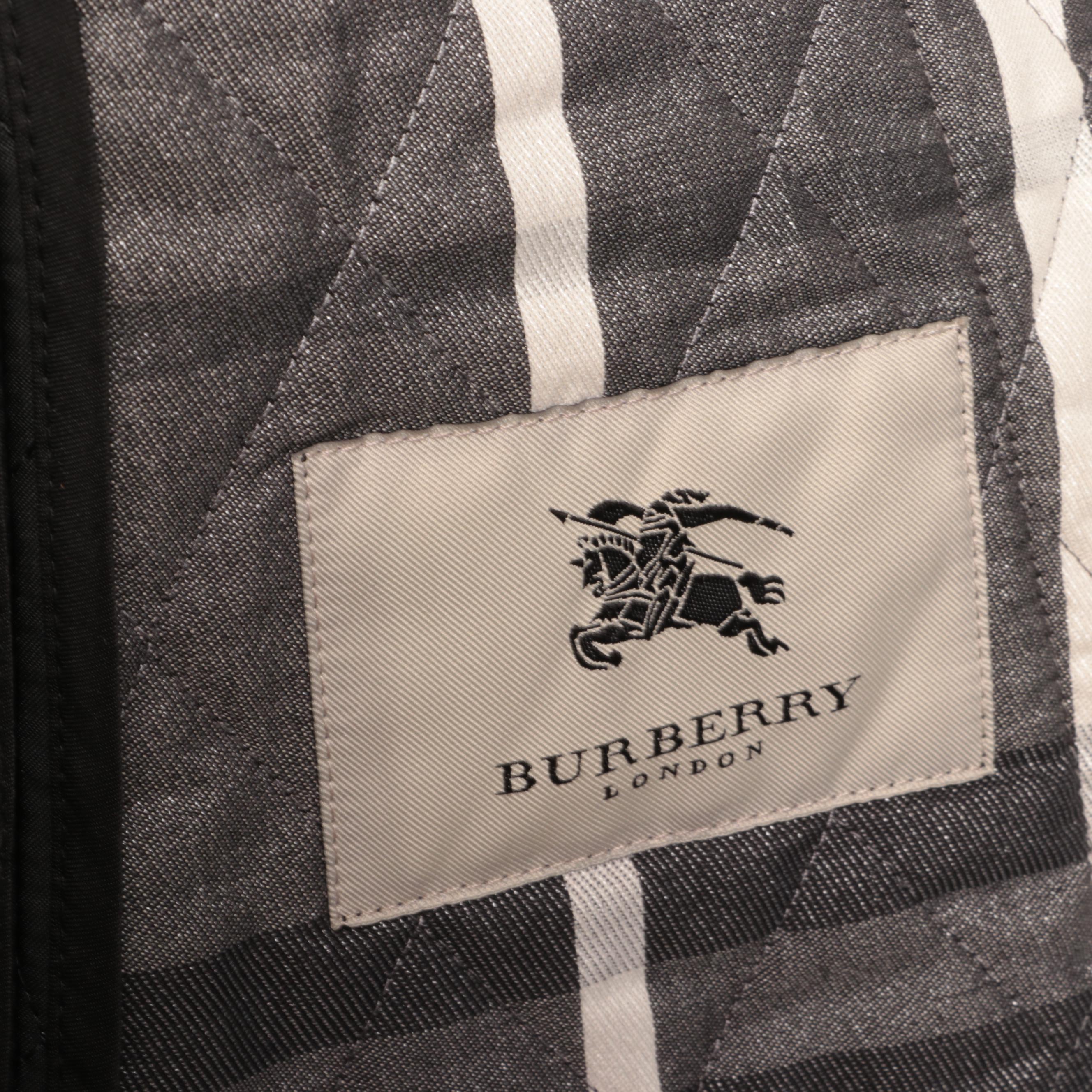 Burberry London Black Quilted Jacket with Metallic Check Lining