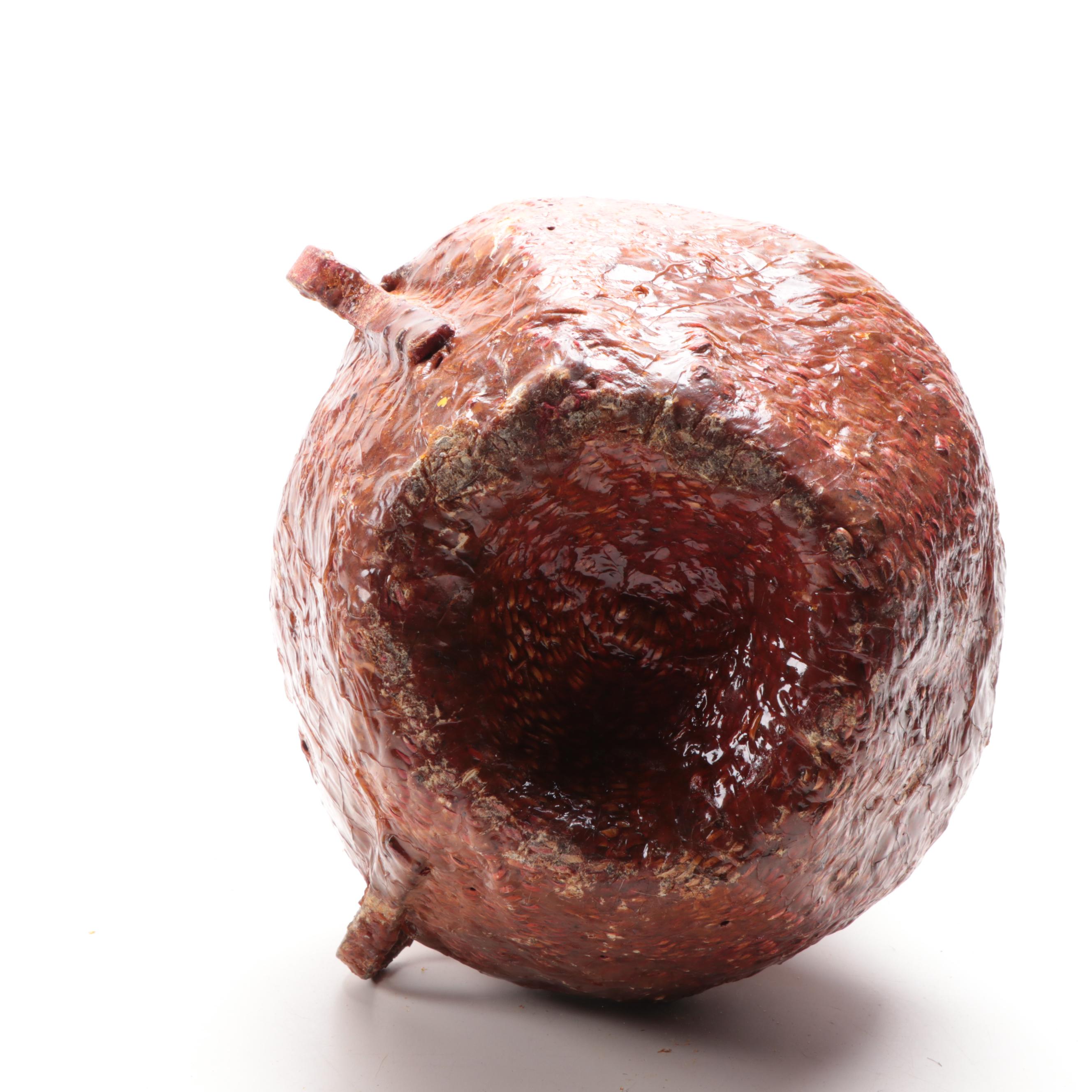 Apache Style Woven Water Basket with Resinous Coating