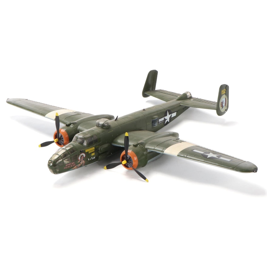 "Apache Princess" WWII Era U.S. B-25 Mitchel Bomber Model, Late 20th C.