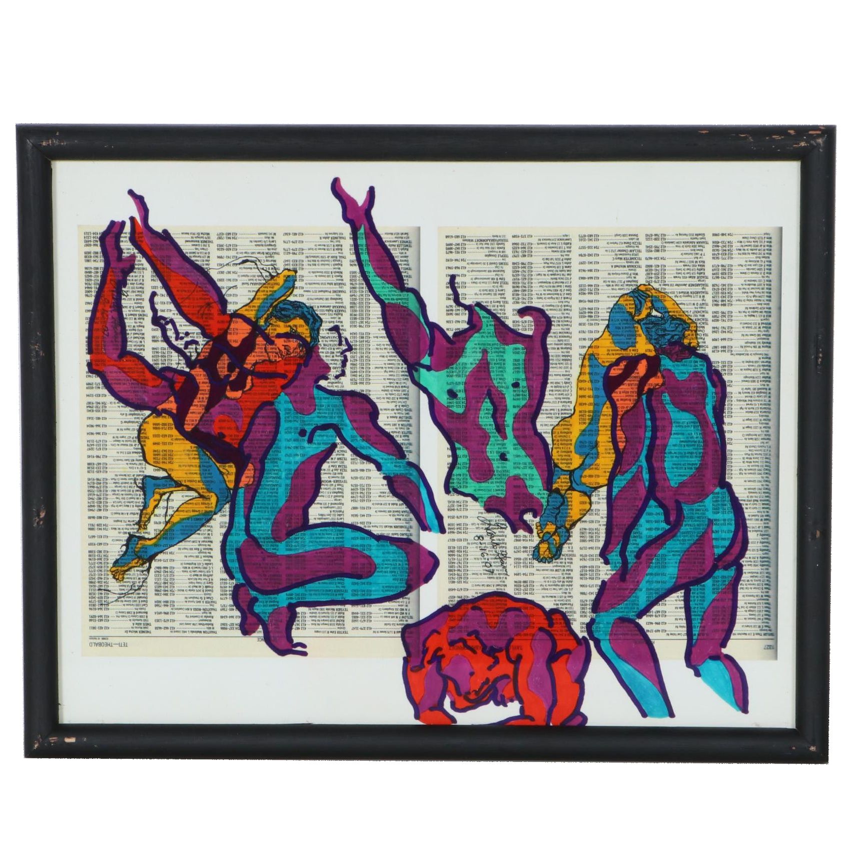 David Grim Marker Drawing of Nude Figural Studies, 2007