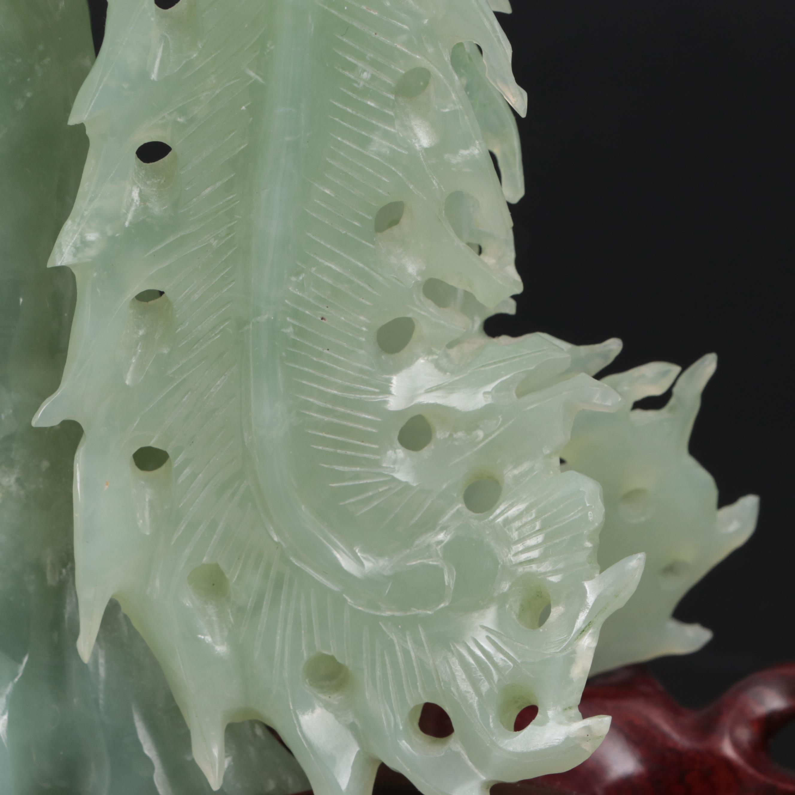 Chinese Carved Bowenite Phoenix Figurine