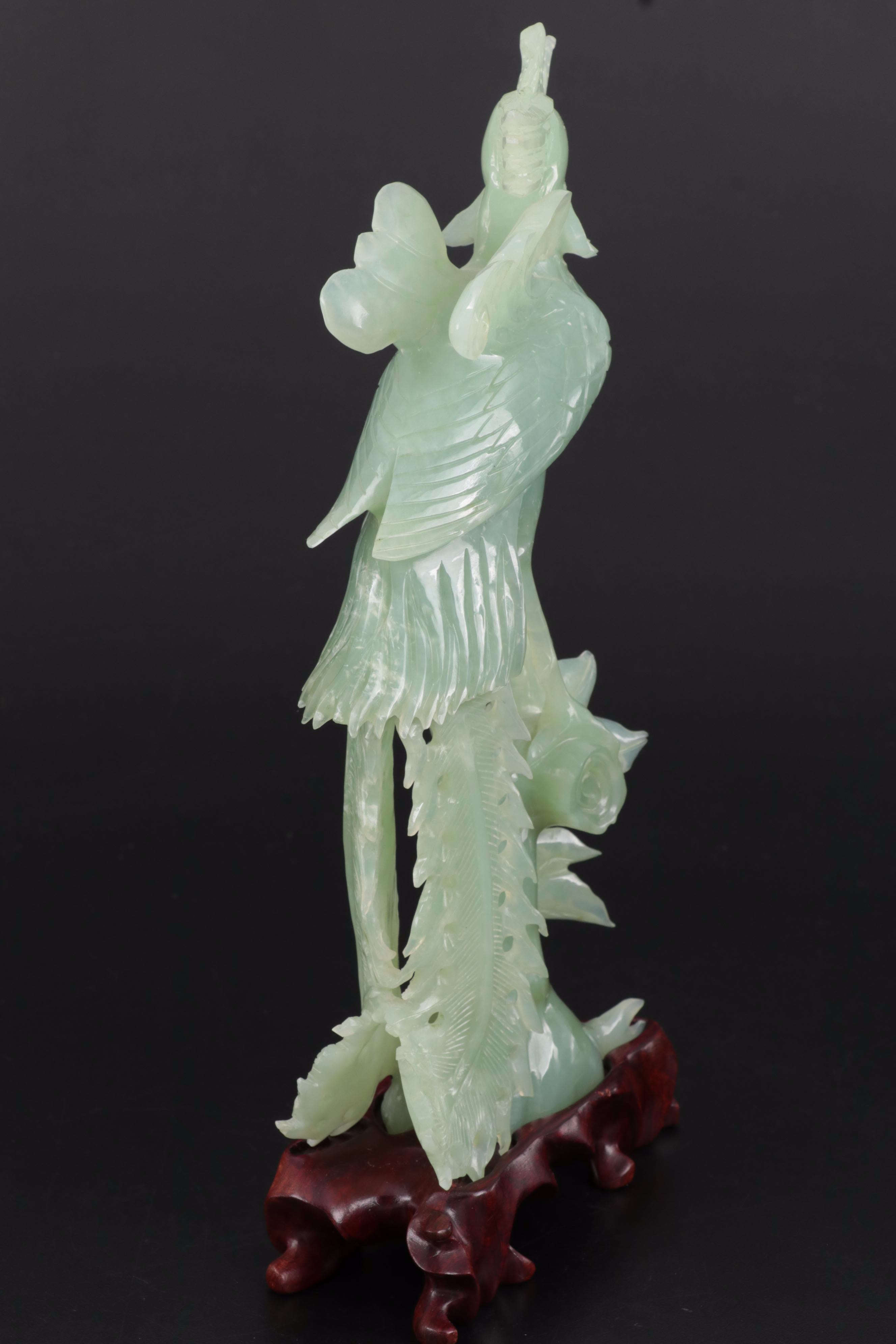 Chinese Carved Bowenite Phoenix Figurine