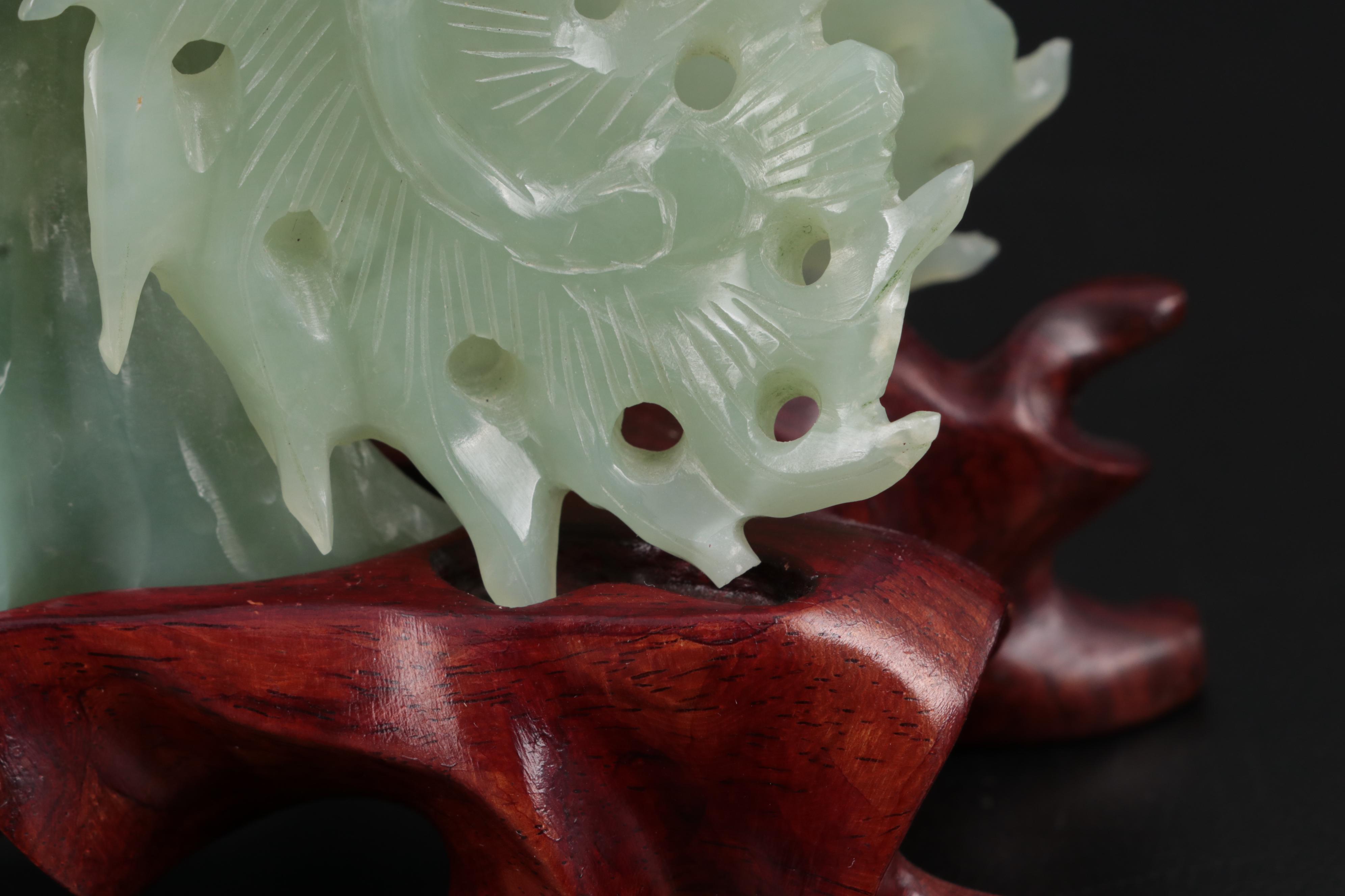 Chinese Carved Bowenite Phoenix Figurine