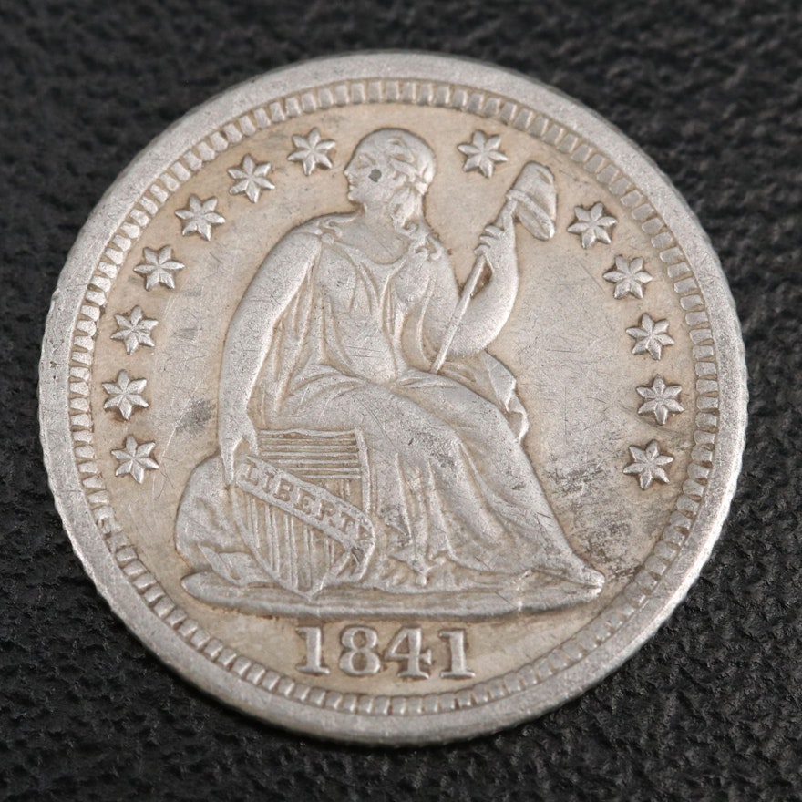 Key Date 1841-O Liberty Seated Silver Half Dime