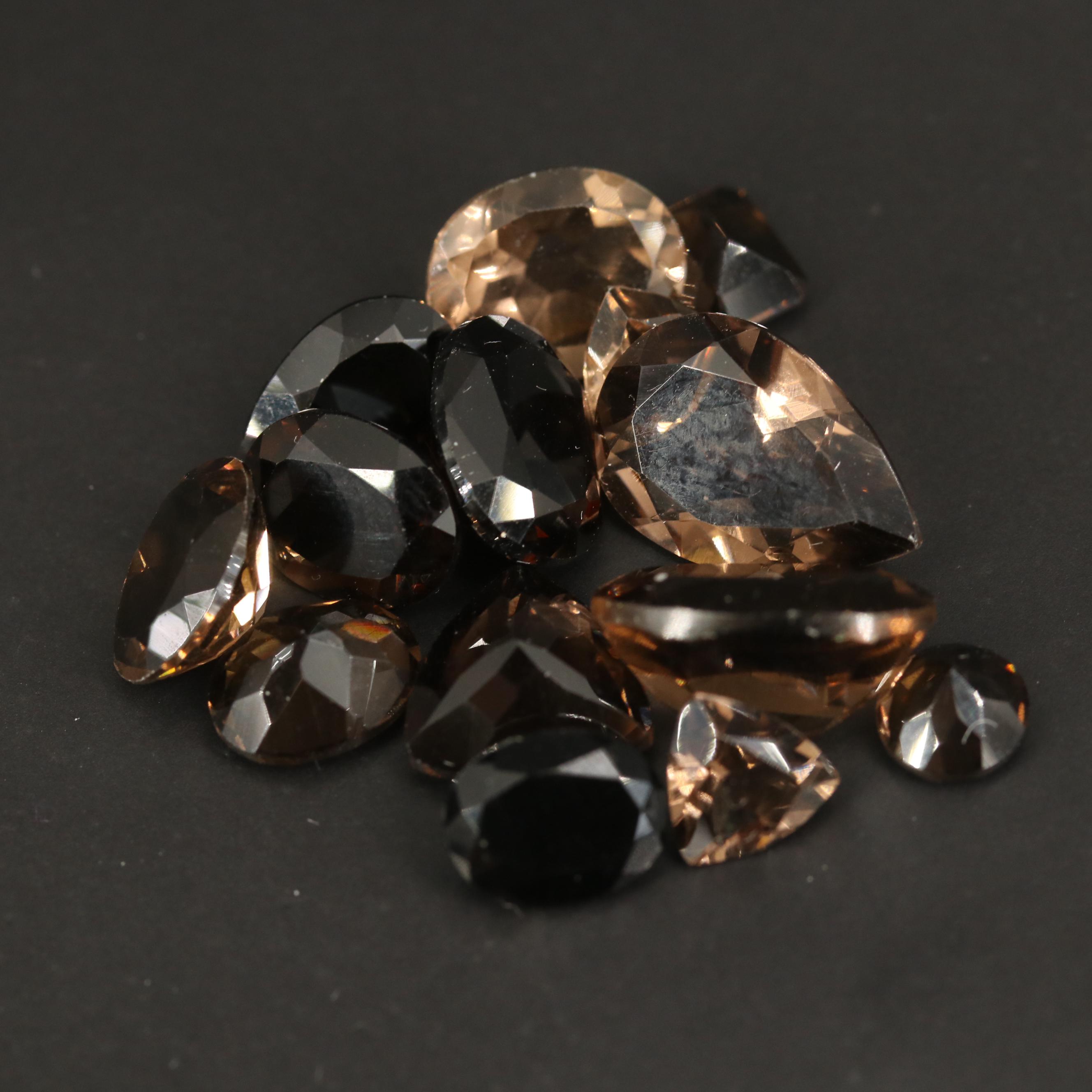 Loose 60.98 CTW Faceted Smoky Quartz Assortment