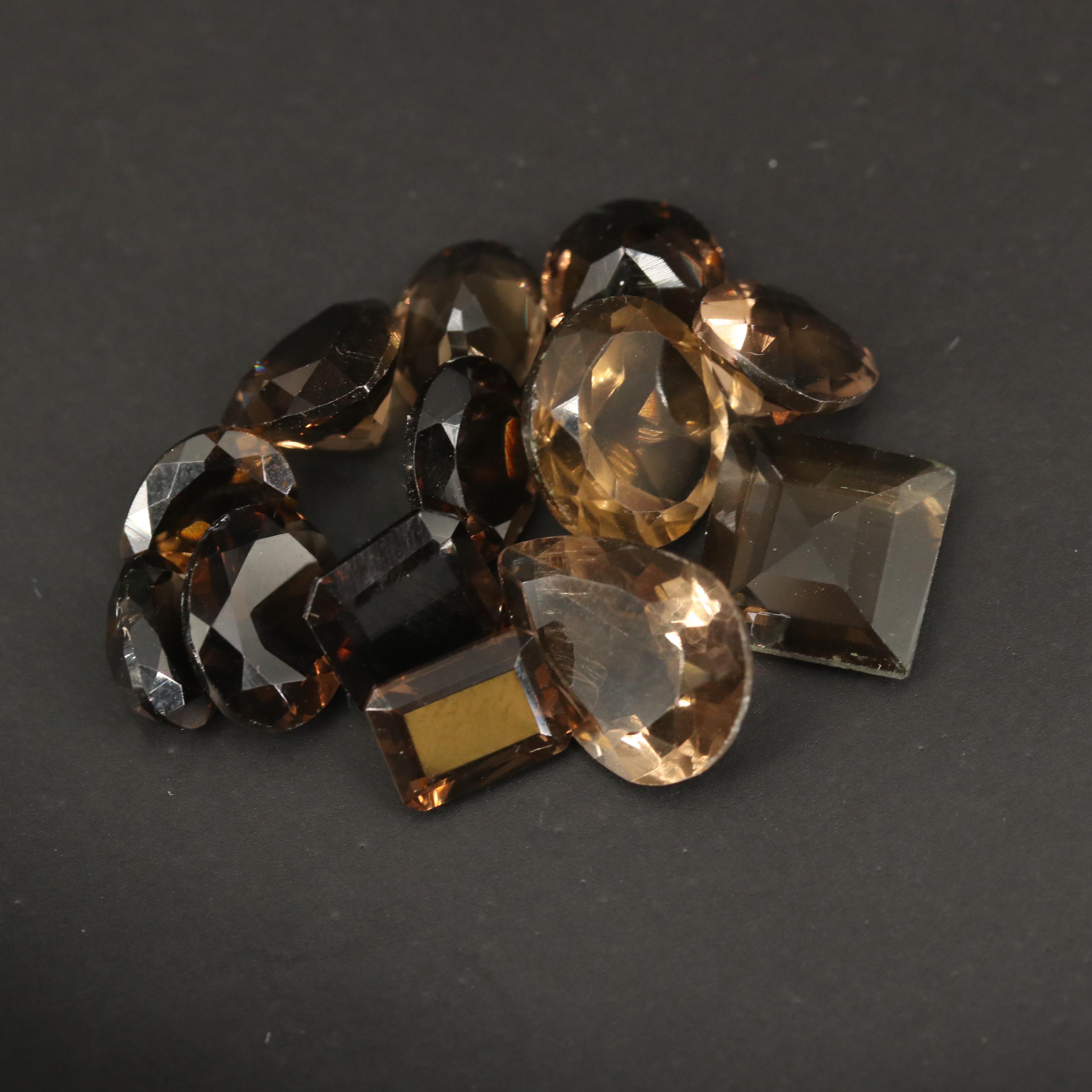 Loose 60.98 CTW Faceted Smoky Quartz Assortment