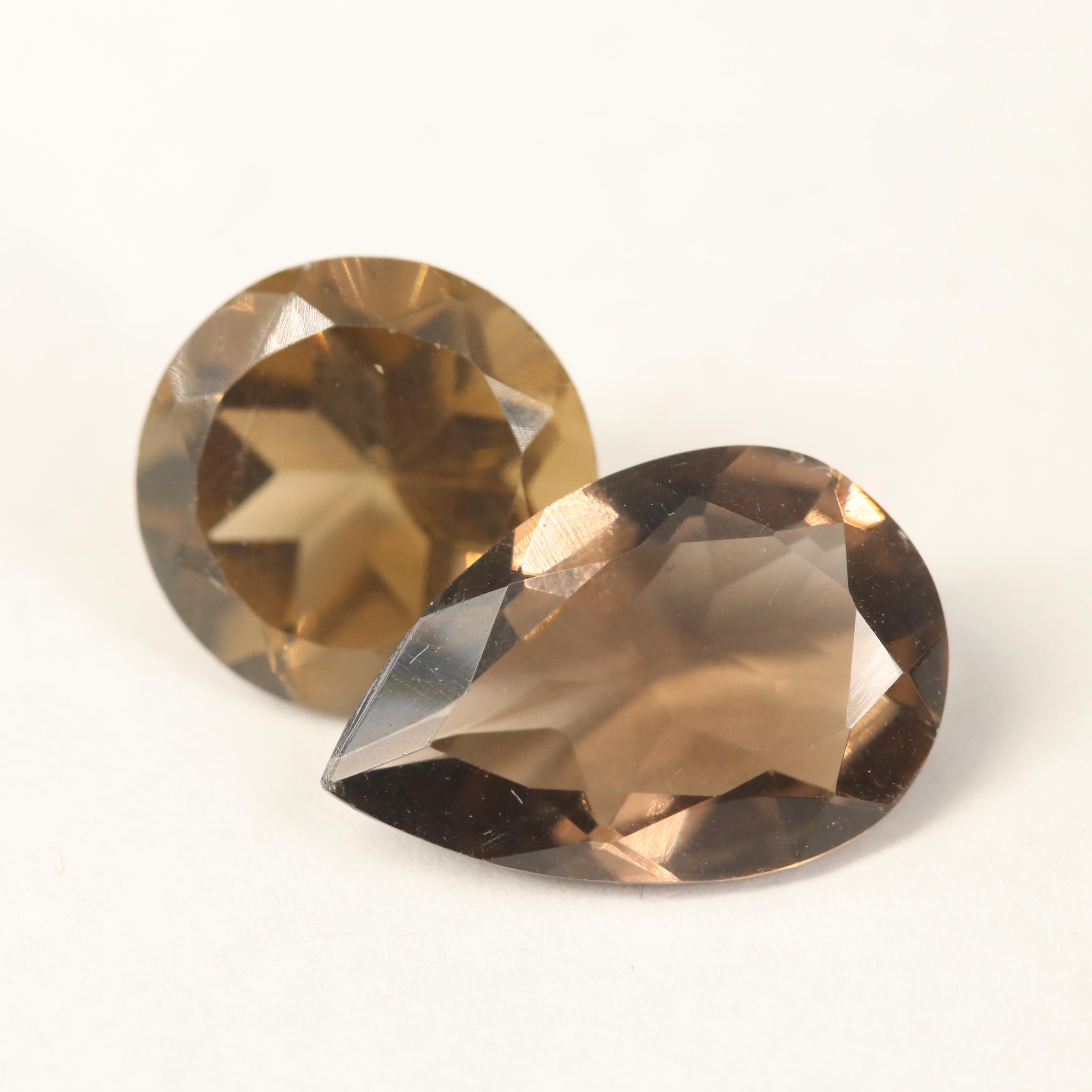 Loose 60.98 CTW Faceted Smoky Quartz Assortment