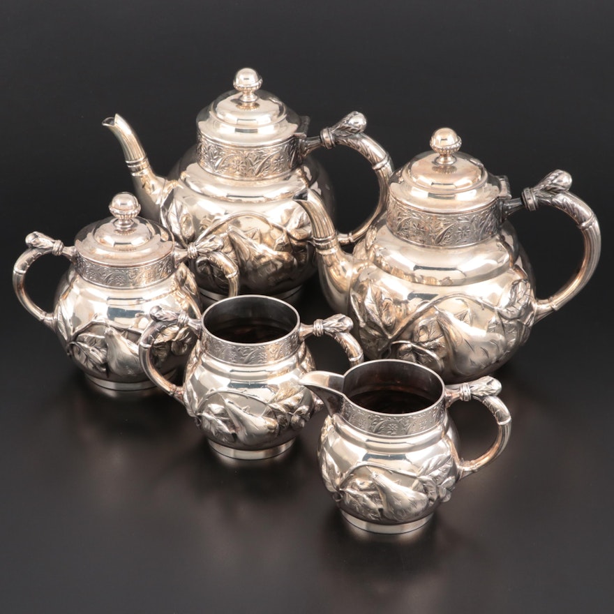 Barbour Repoussé Silver Plate Tea Set, Late 19th/Early 20th Century