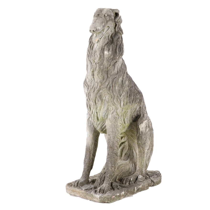 Concrete Borzoi Statue