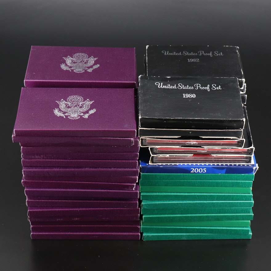 Sixty-Four U.S. Mint Proof Sets, 1976–2005