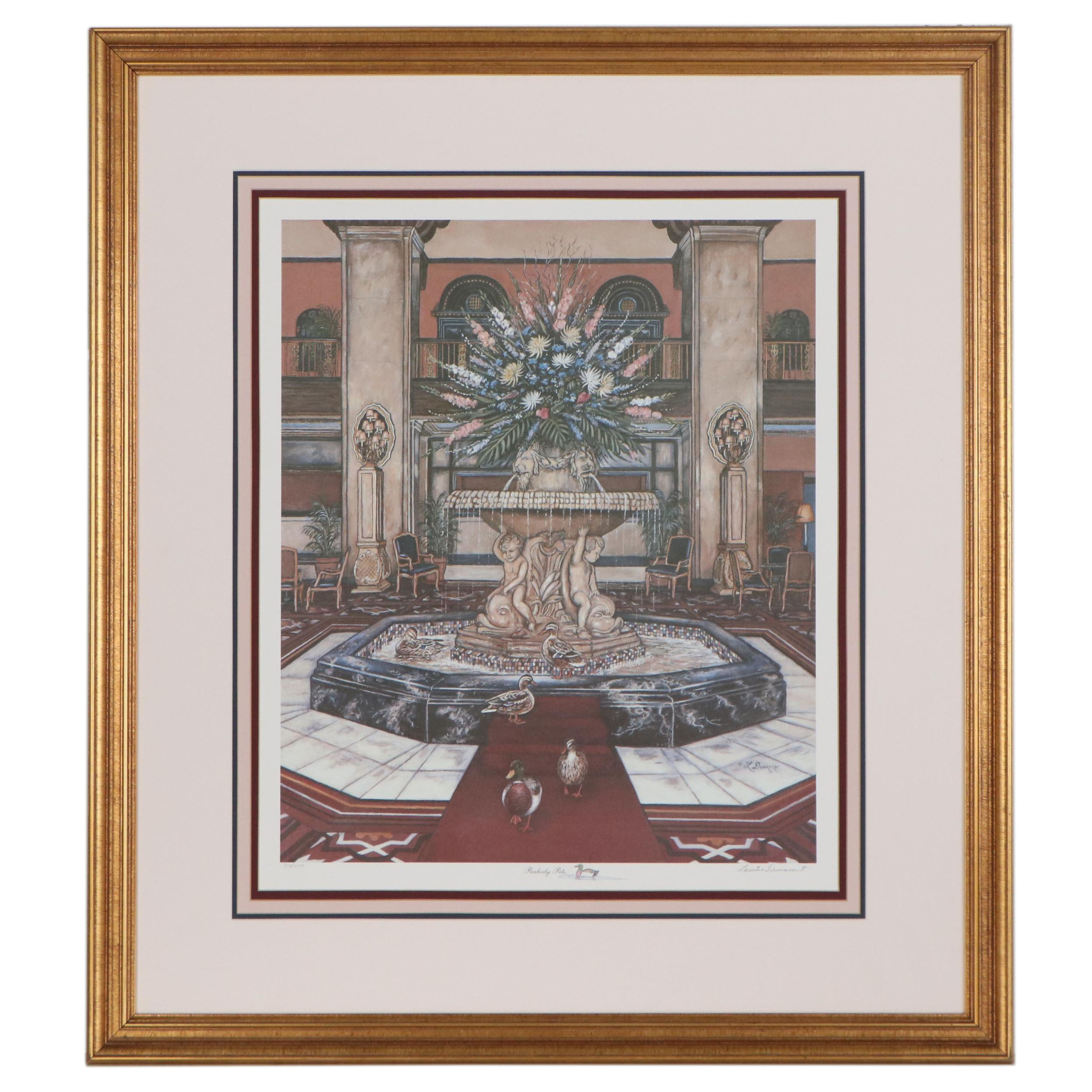 Louise Dunavant Offset Lithograph "Peabody Pets," Late 20th Century