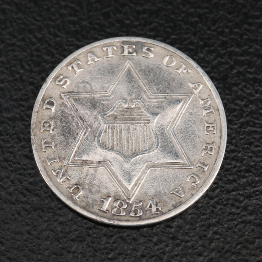 1854 3-Cent "Trime" Silver Coin