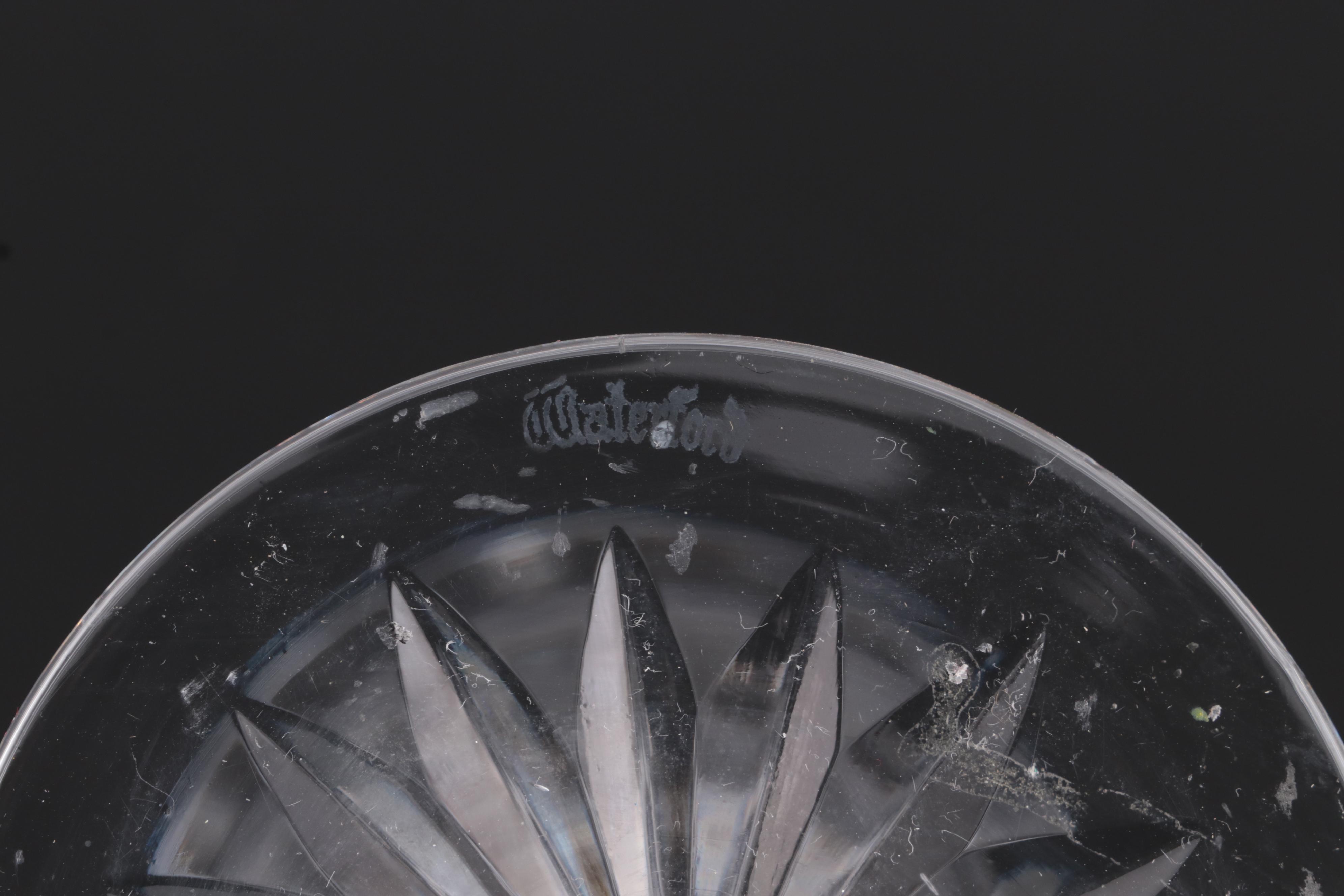 Waterford Crystal "Kelsey" Water Goblets with Candlestick and Clock