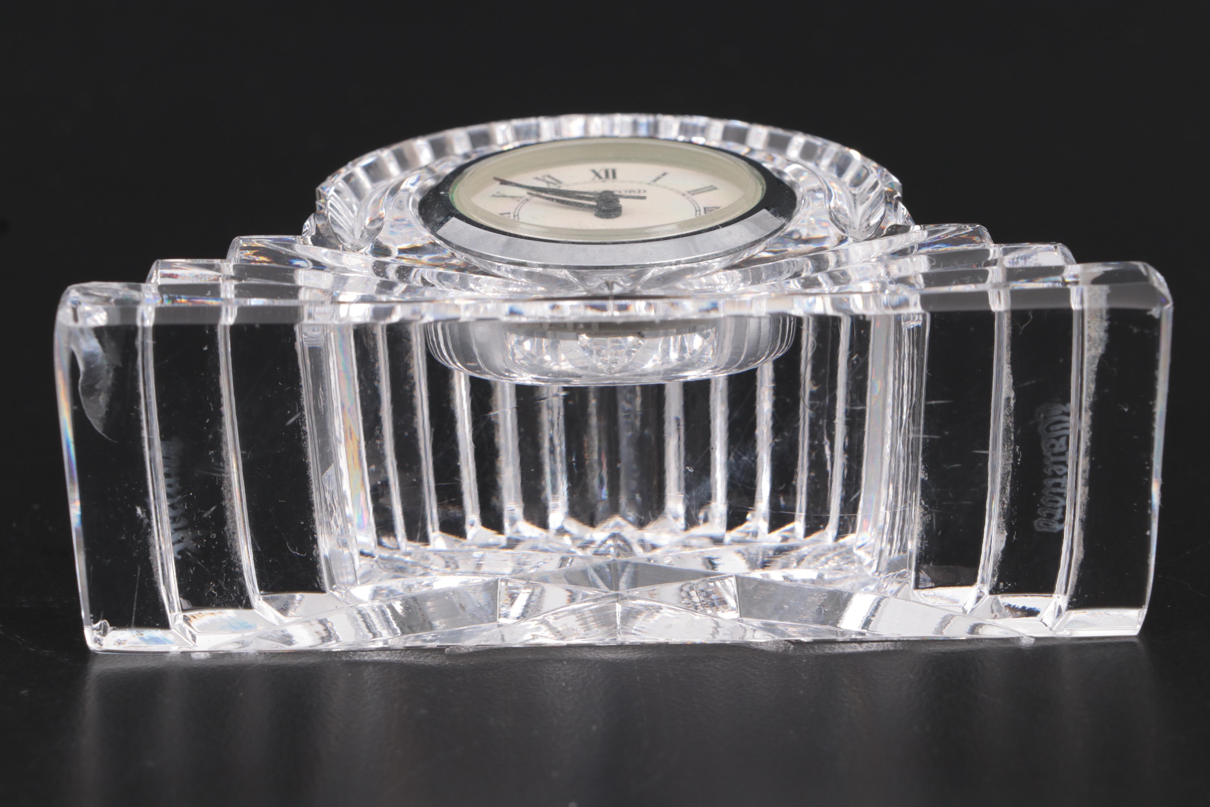 Waterford Crystal "Kelsey" Water Goblets with Candlestick and Clock