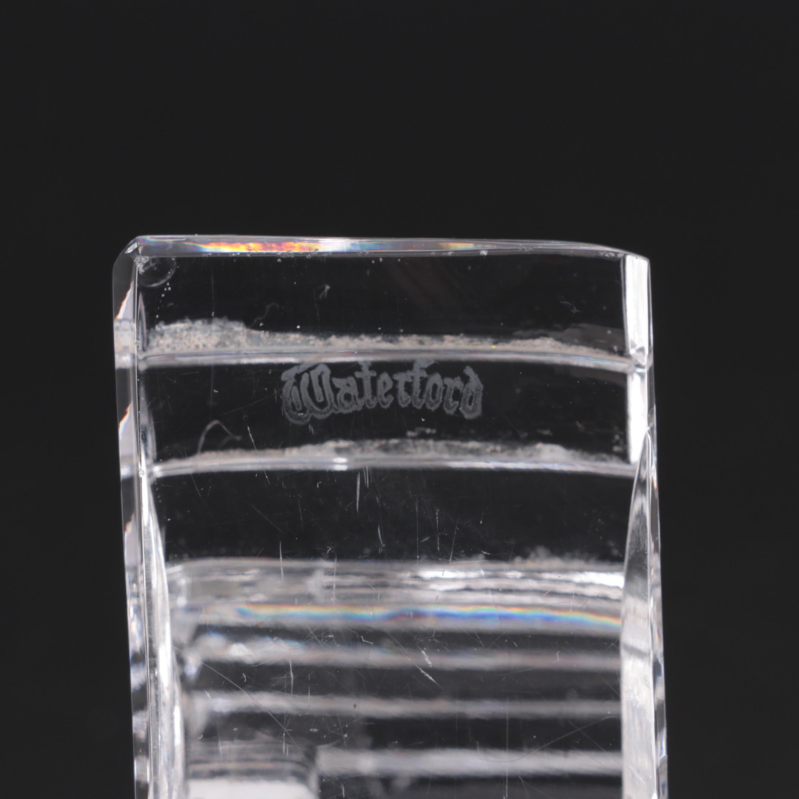 Waterford Crystal "Kelsey" Water Goblets with Candlestick and Clock