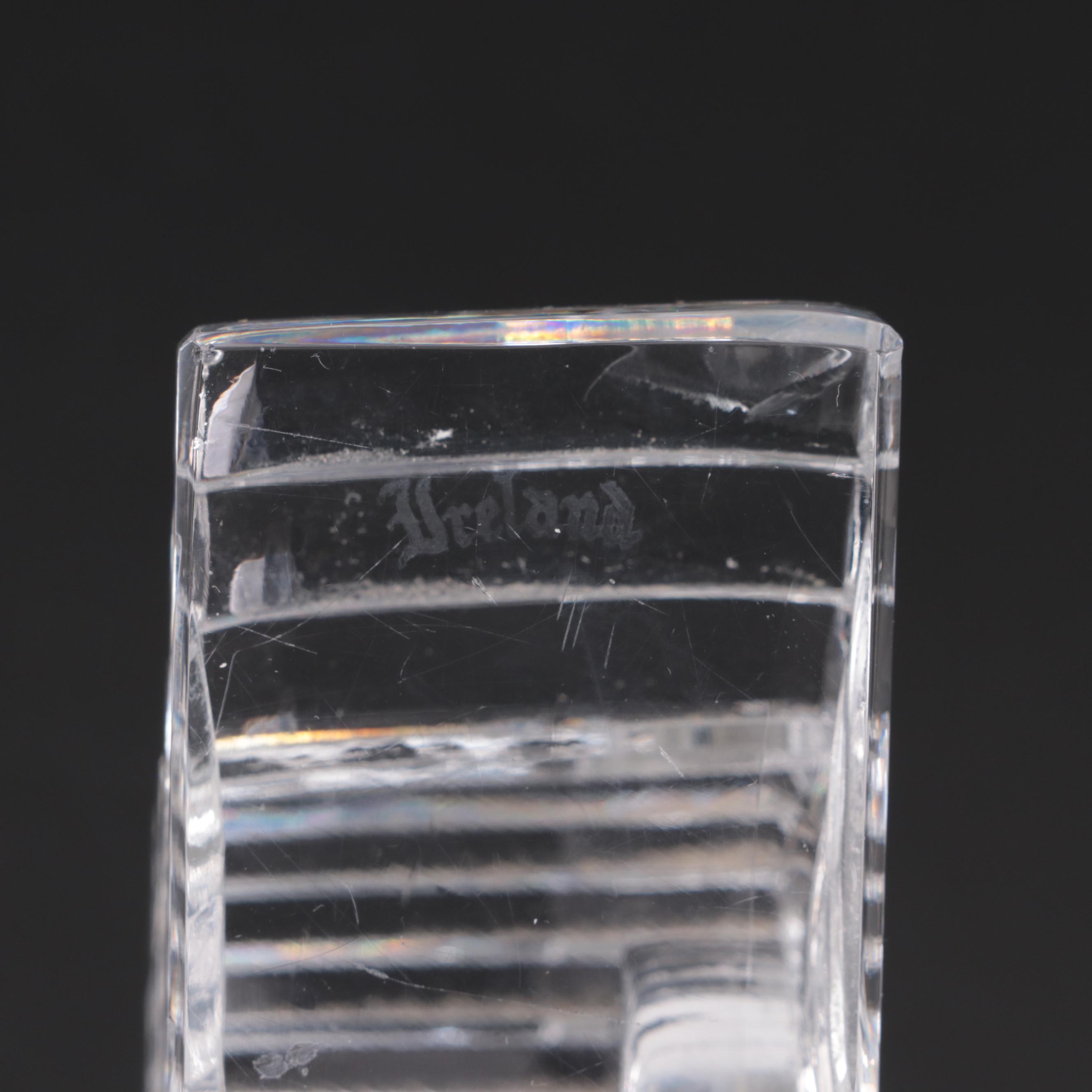 Waterford Crystal "Kelsey" Water Goblets with Candlestick and Clock