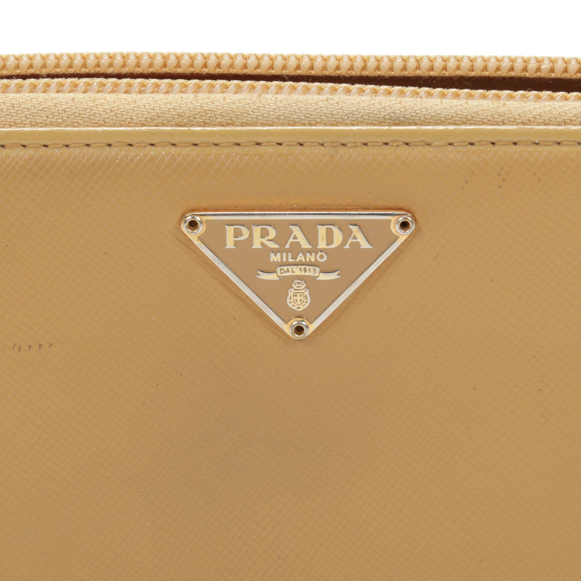 Prada Saffiano Leather Zip Wallet