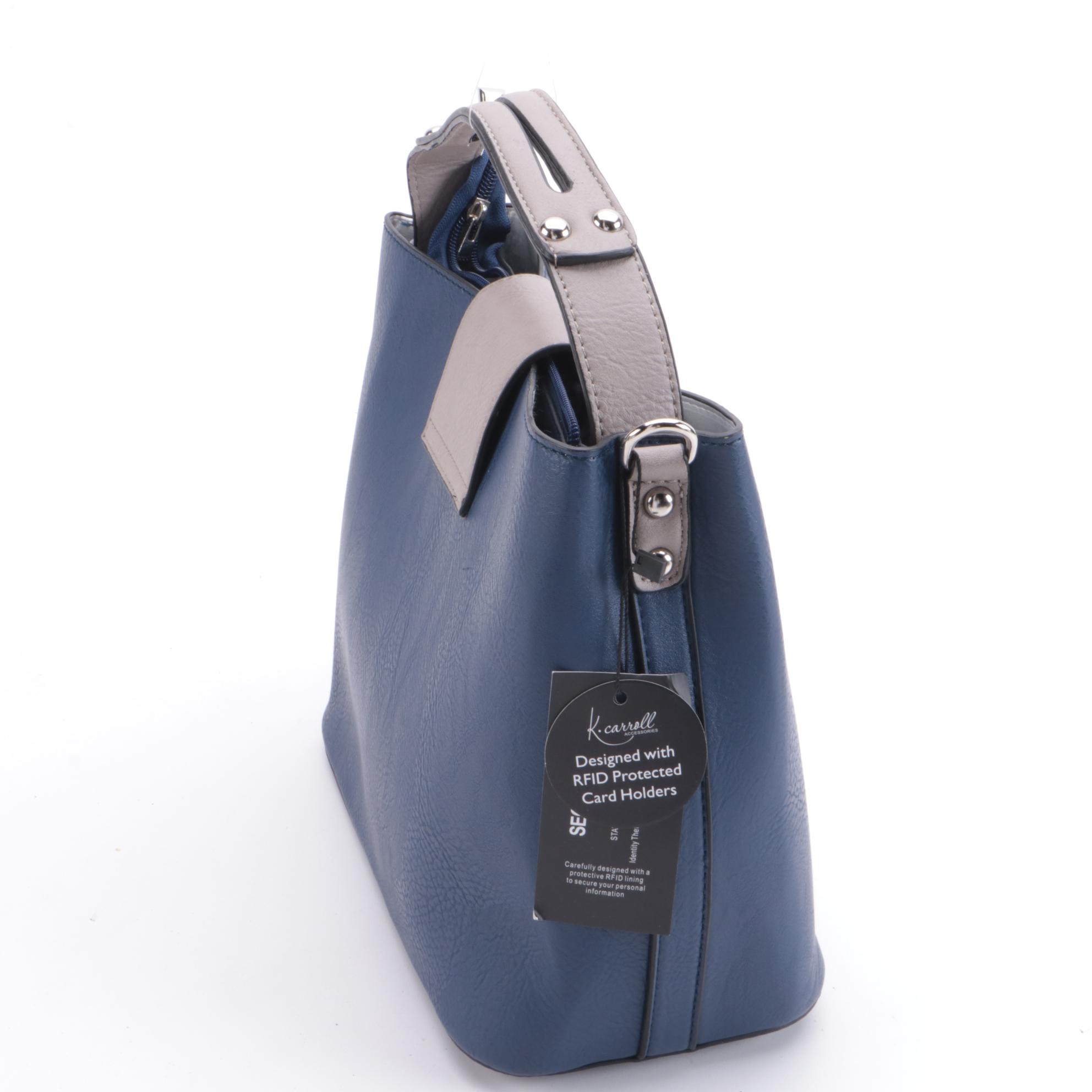 K. Carroll Accessories Vegan Leather Lucy Satchel, Cosmetics Pouch and Strap