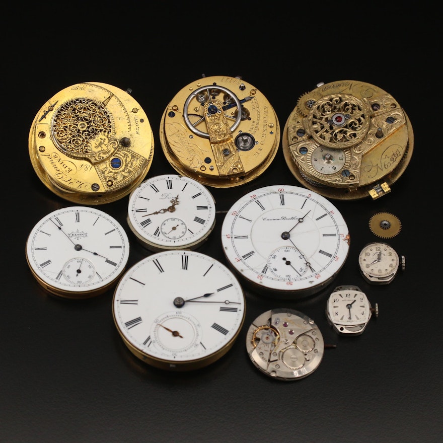 Selection of Ten Pocket and Wristwatch Movements