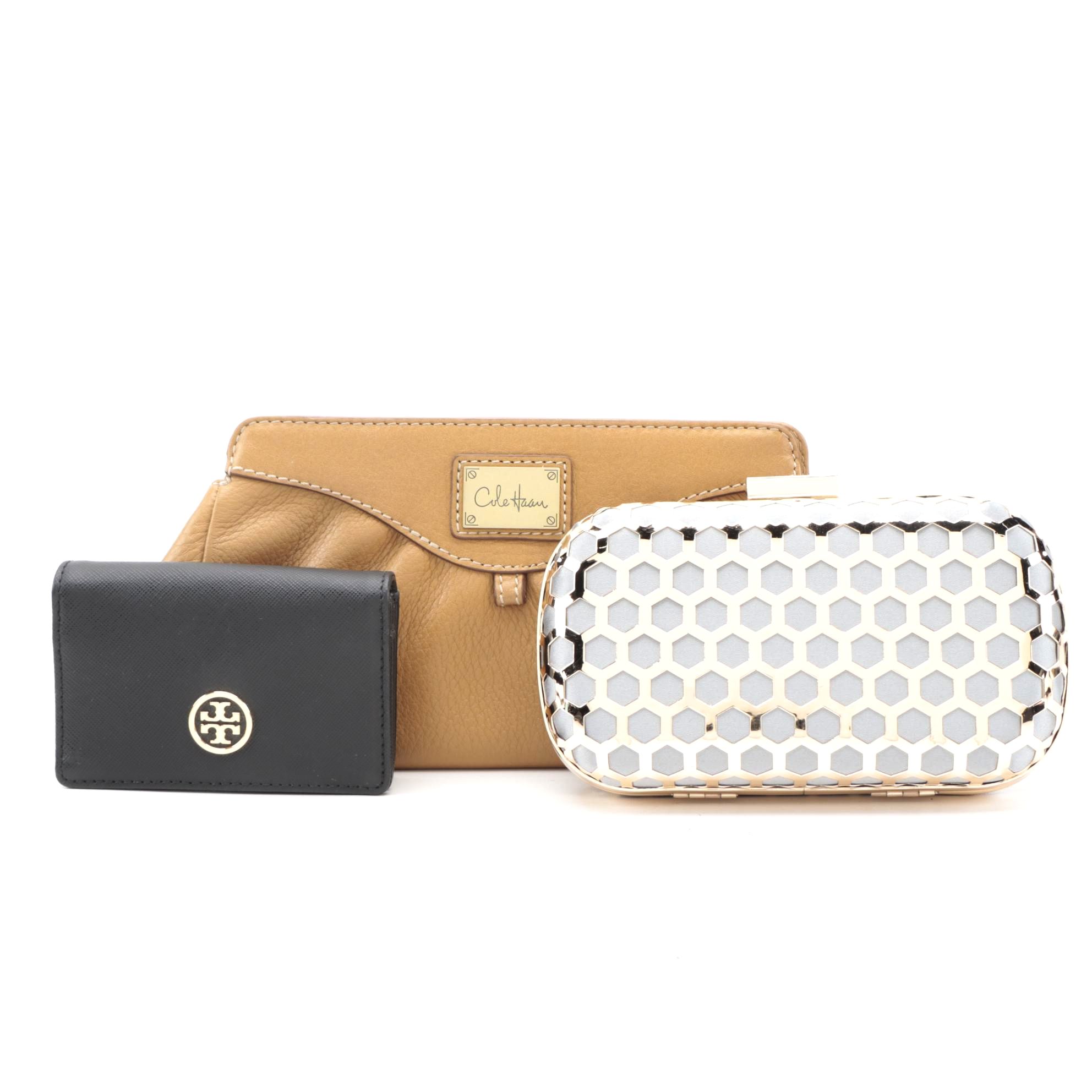Cole Haan Leather Clutch, Inge Christopher Clutch Purse, and Tory Burch Wallet