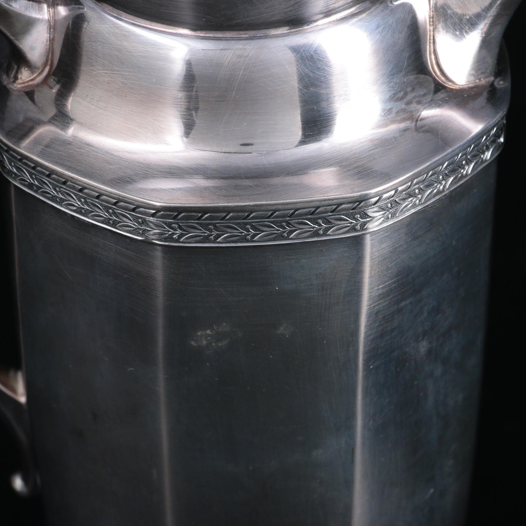 Art Deco W.M. Mounts Silver Plate Cocktail Shaker and Ice Bucket