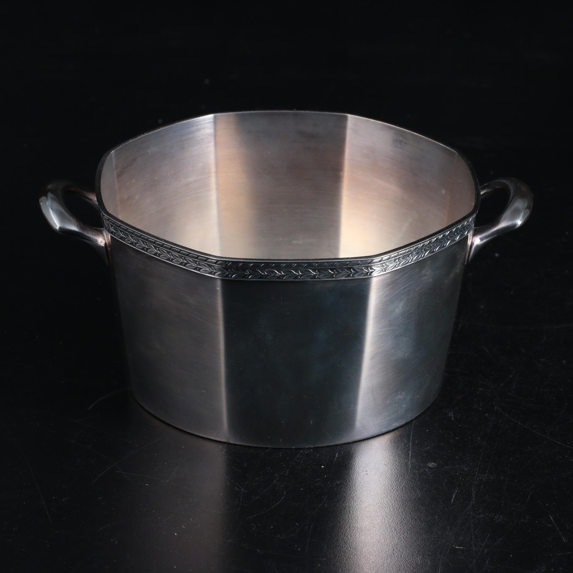 Art Deco W.M. Mounts Silver Plate Cocktail Shaker and Ice Bucket