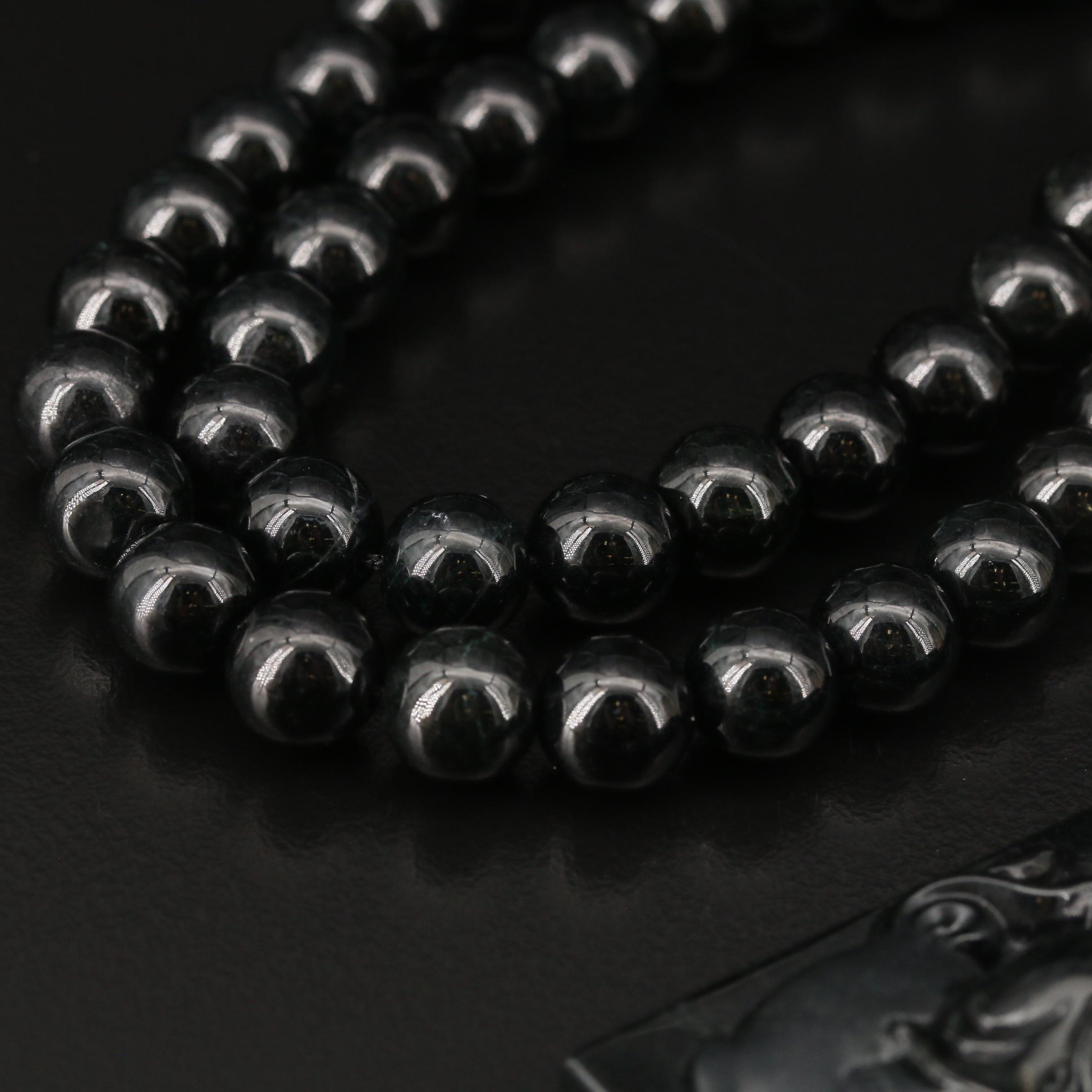 Manjushri Bodhisattva Jadeite Pendant Necklace with 14K Spacer Bead