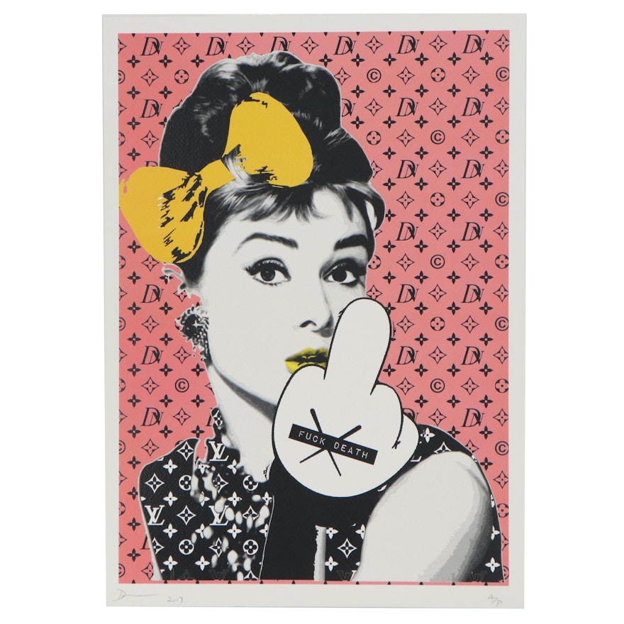 Death NYC Pop Art Graphic Print of Audrey Hepburn, 2017