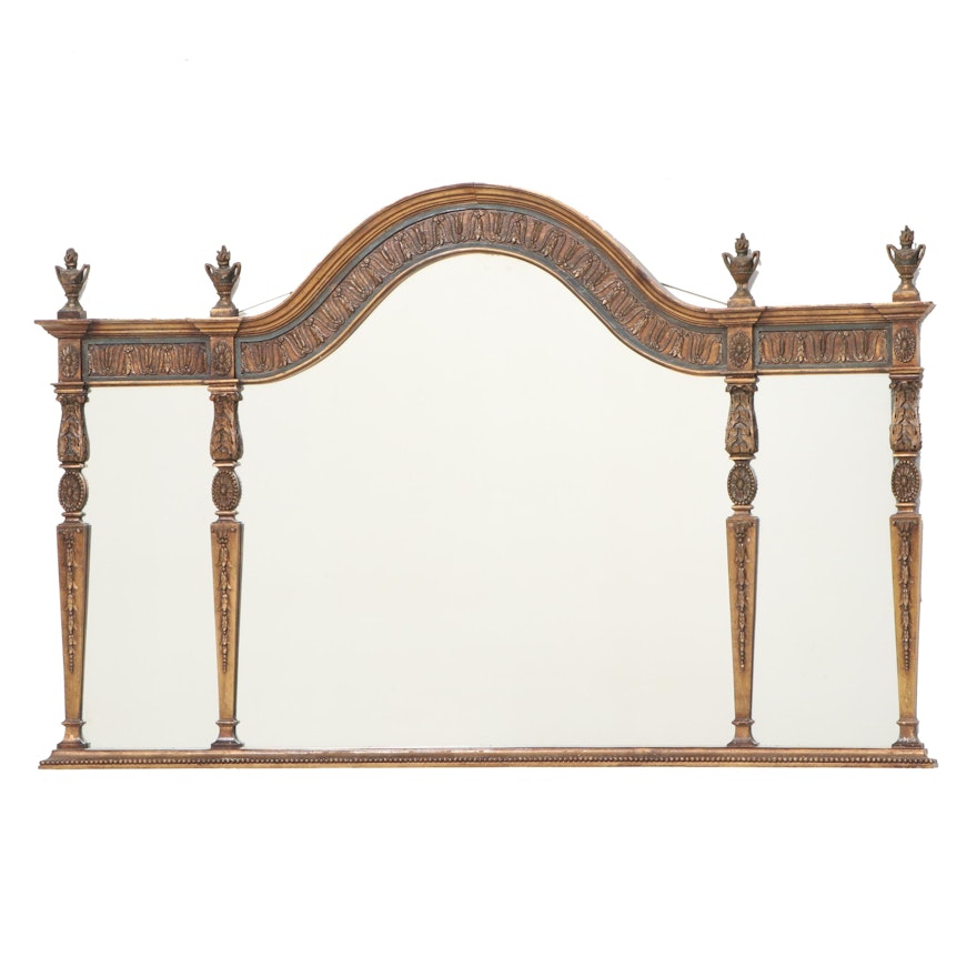 George III Style Giltwood Overmantel Mirror, Manner of Robert Adam