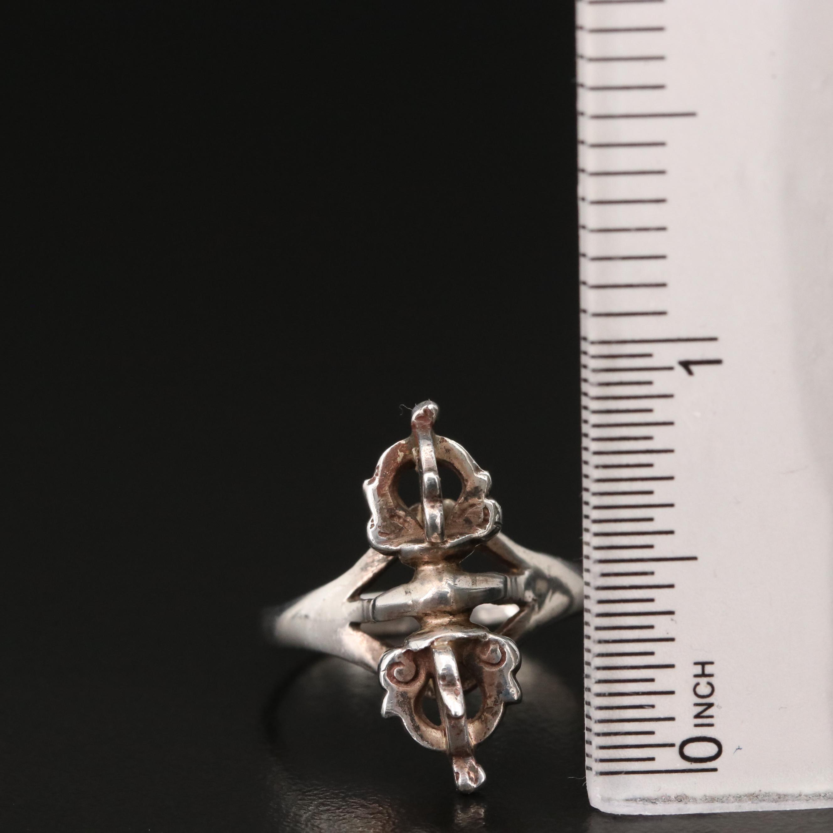 Sterling Articulated Turtle, Tibetan Varja and Sun/Moon Stacking Rings