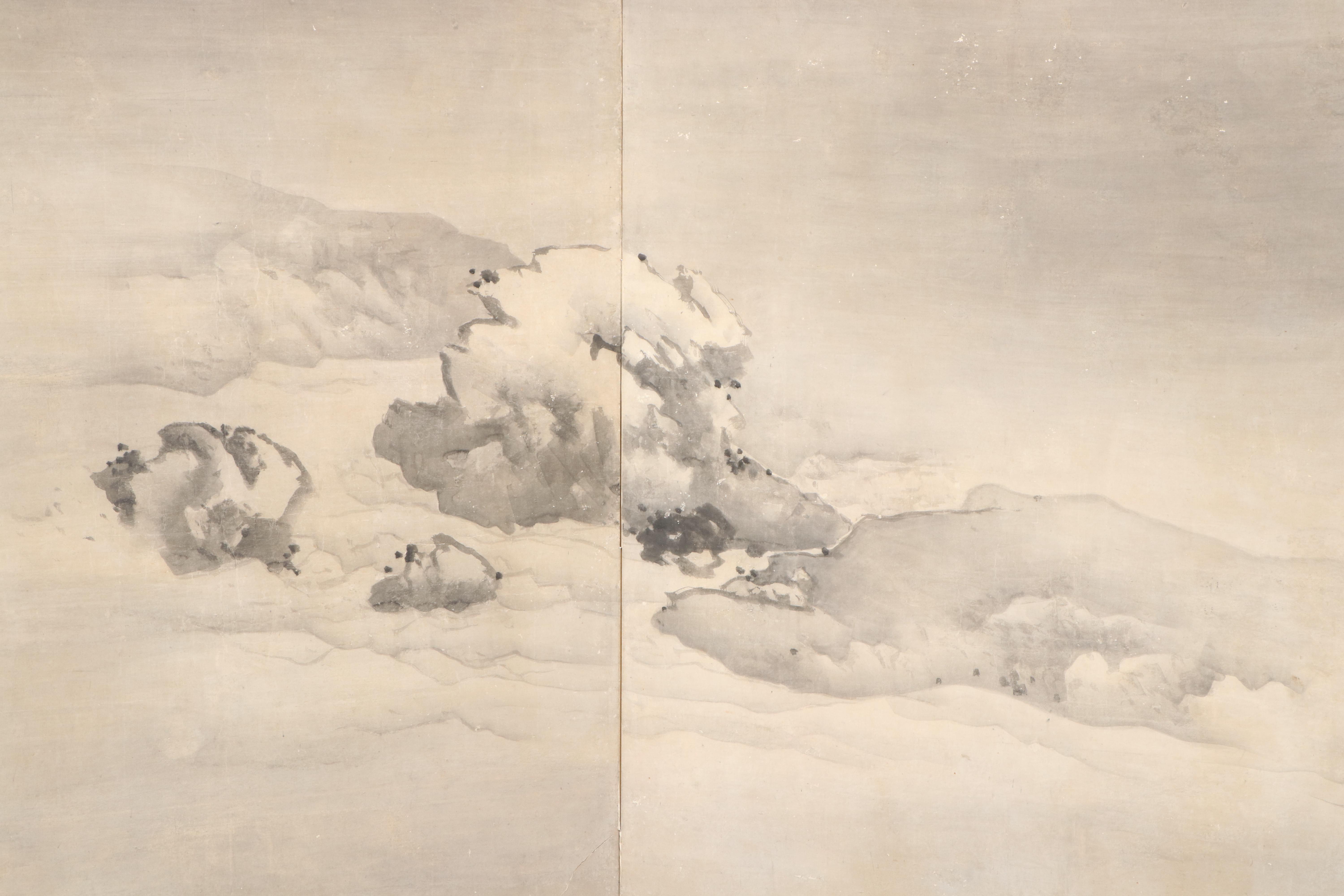 Japanese Ink Wash Painting in the Style of Kishi Ganku