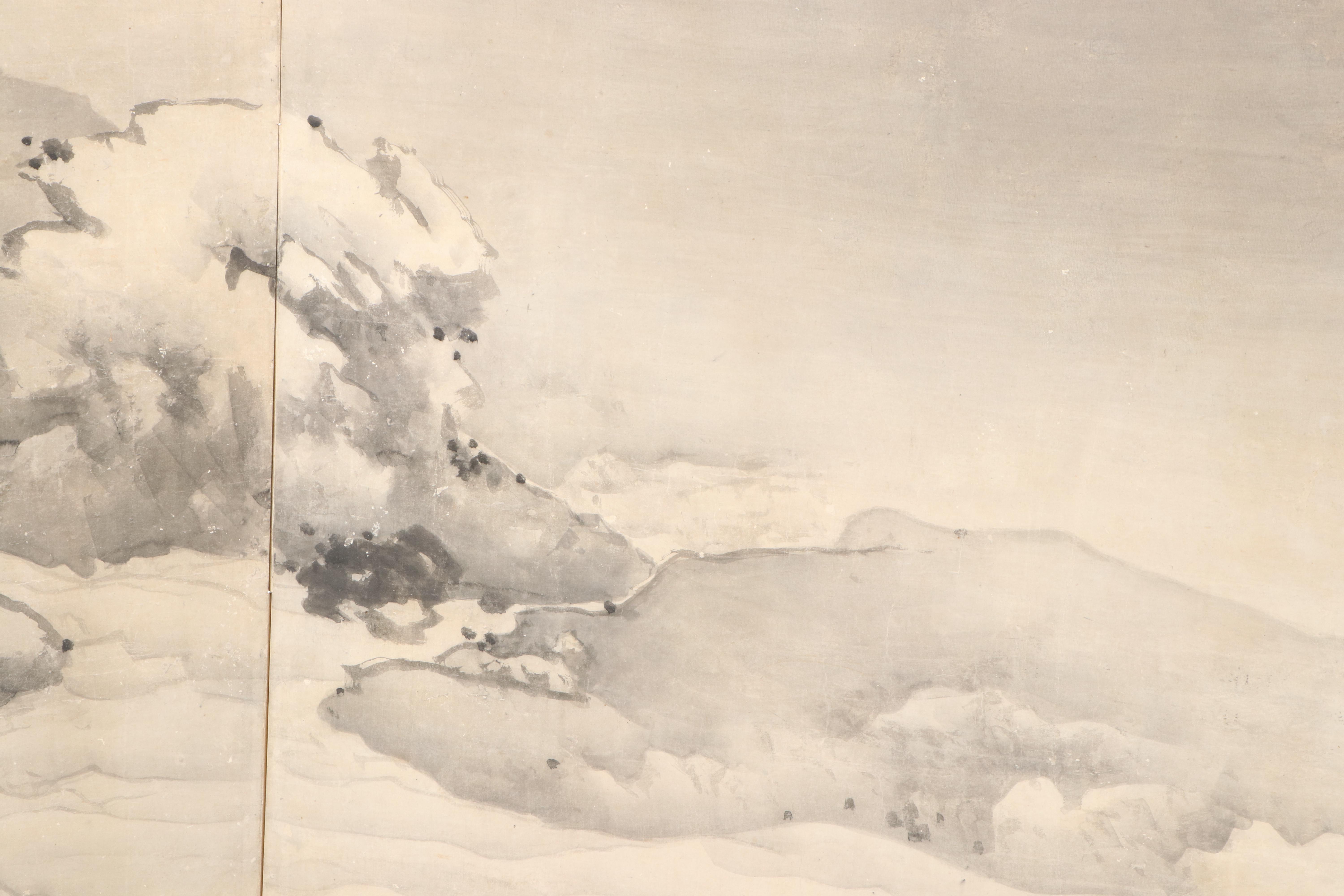 Japanese Ink Wash Painting in the Style of Kishi Ganku