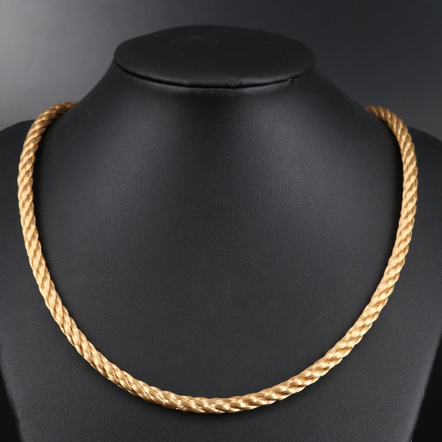 18K Braided Chain Necklace
