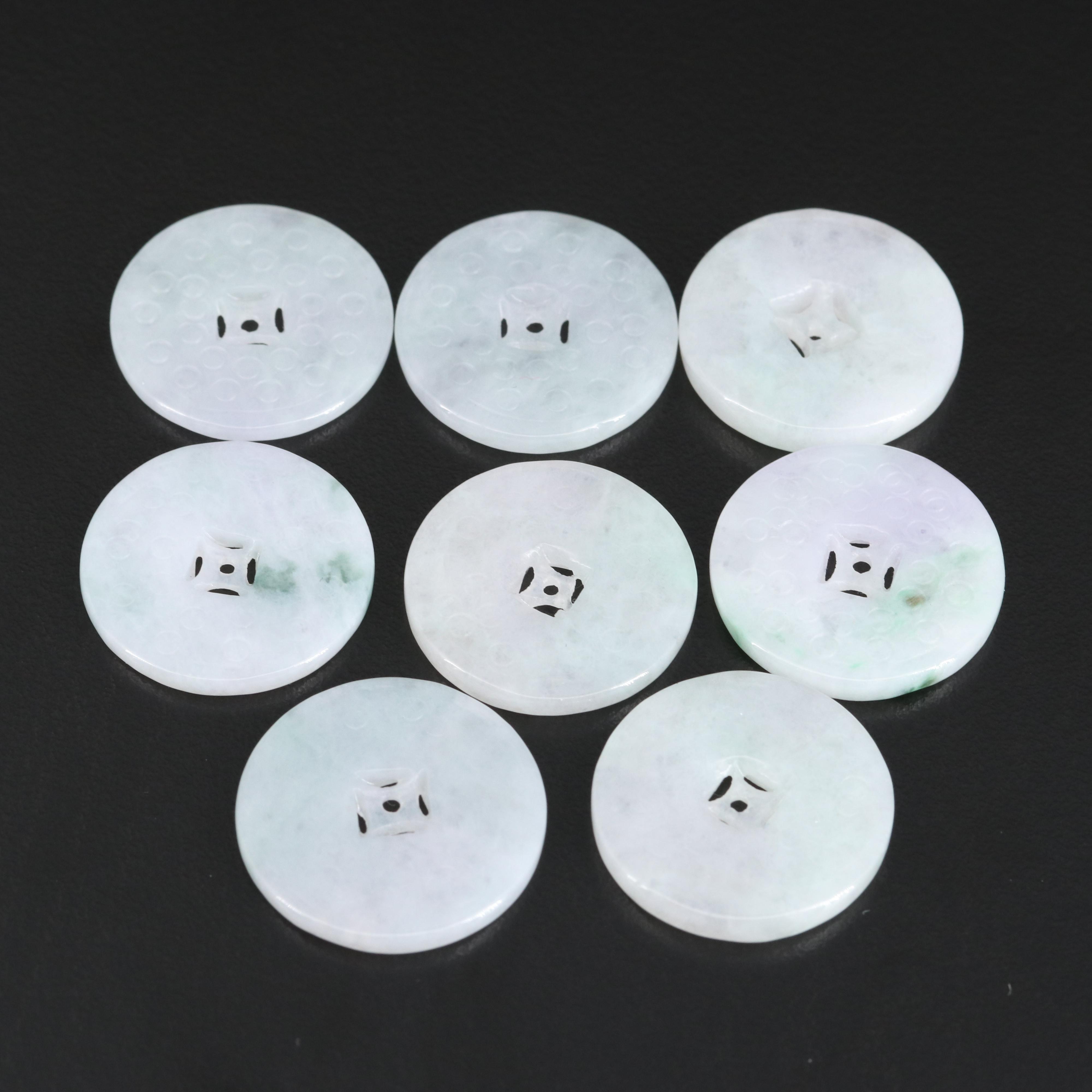 Loose Jadeite Bi Disc Buttons