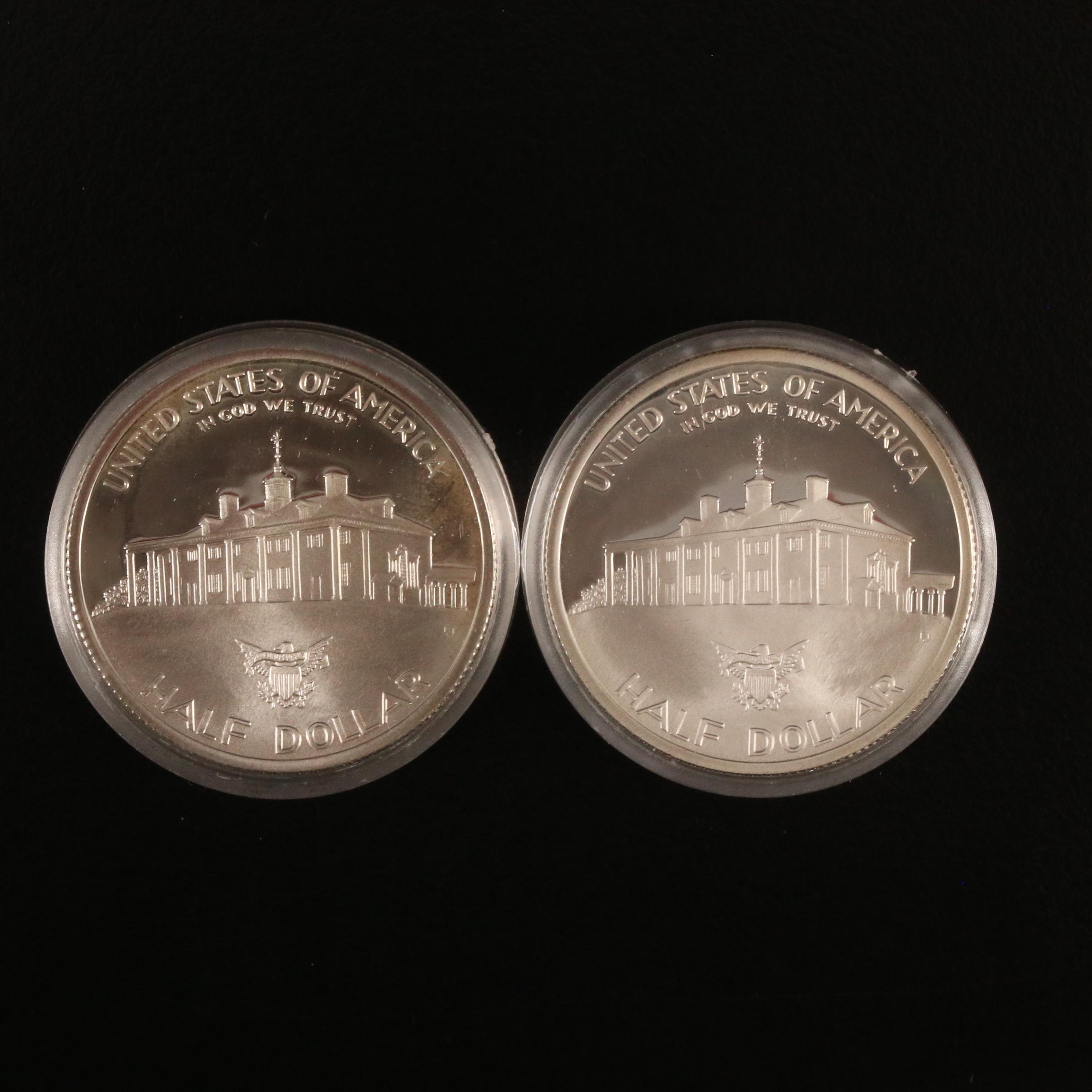 Ten 1982-S George Washington Proof Commemorative Silver Half Dollars